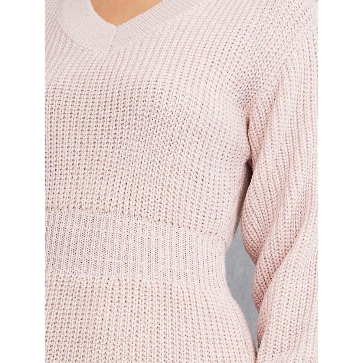 Styli Long Sleeves Self Design Knit Mini Dress-women-clothing-dresses-image-3