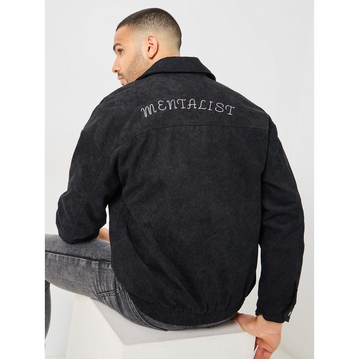 Styli Corduroy Front Pocket Detail Jacket with Back Text Embroidery-men-clothing-jacketsandblazers-jackets-image-1
