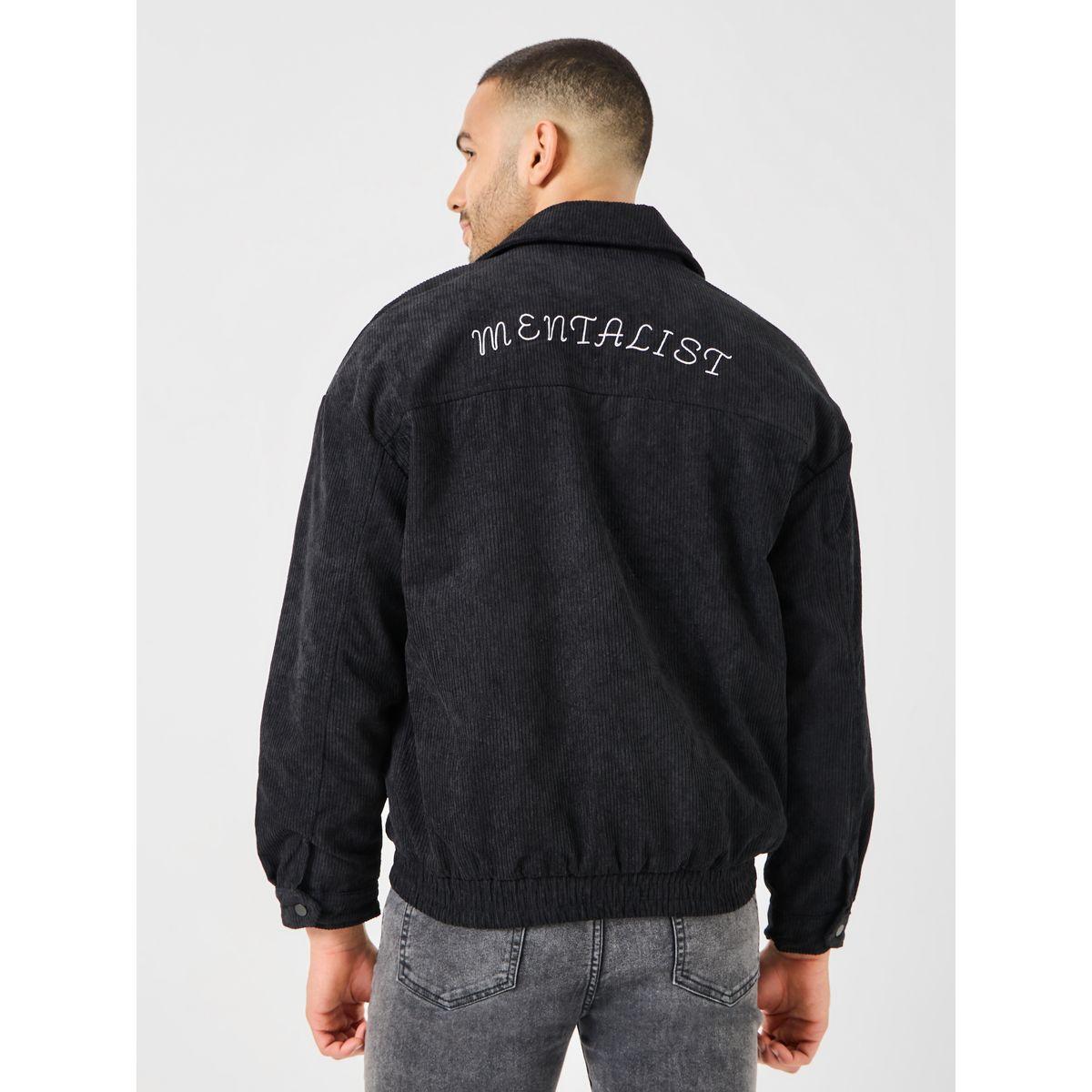 Styli Corduroy Front Pocket Detail Jacket with Back Text Embroidery-men-clothing-jacketsandblazers-jackets-image-6