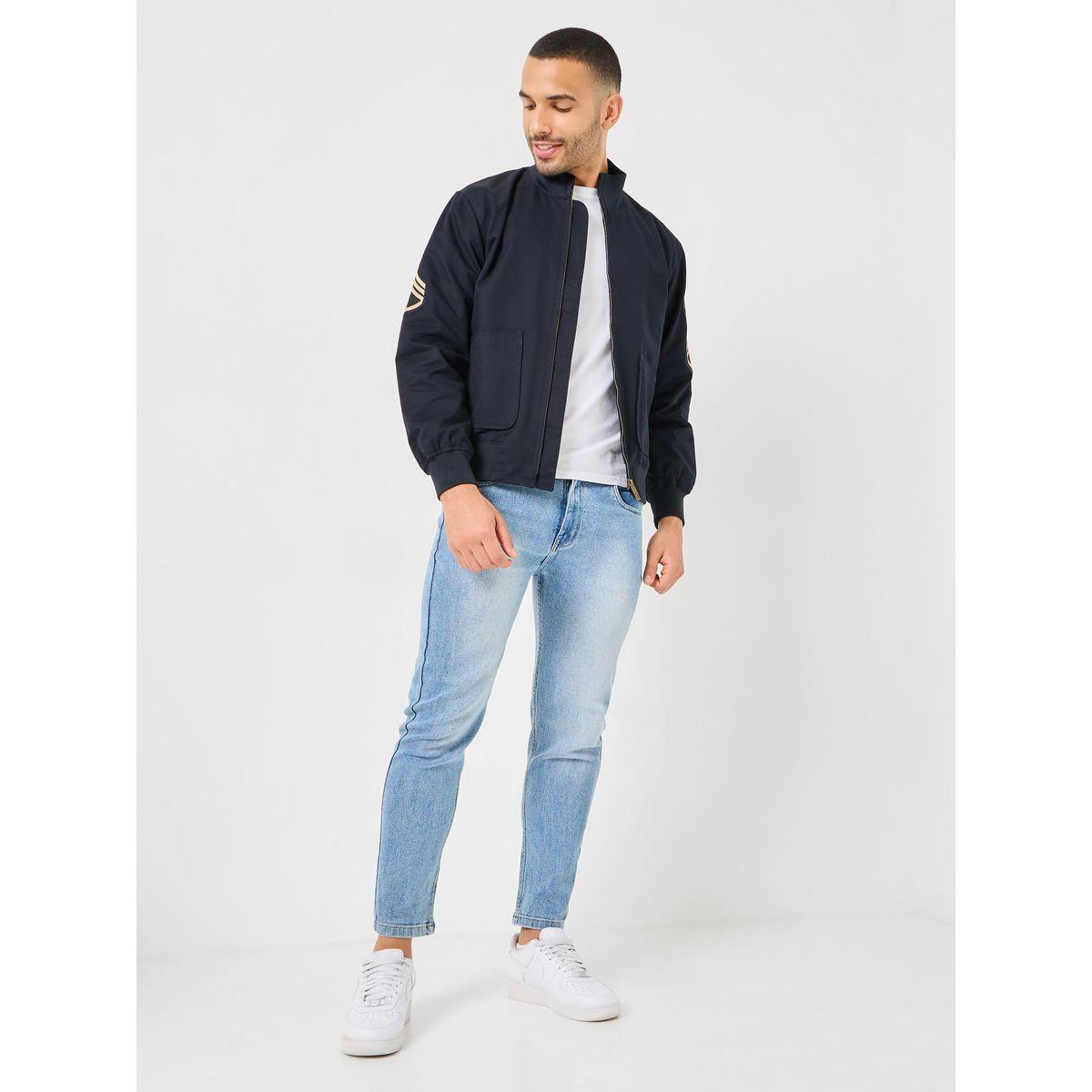 Styli Cotton Canvas Lined Utility Jacket with Badge Detail-men-clothing-jacketsandblazers-jackets-image-2