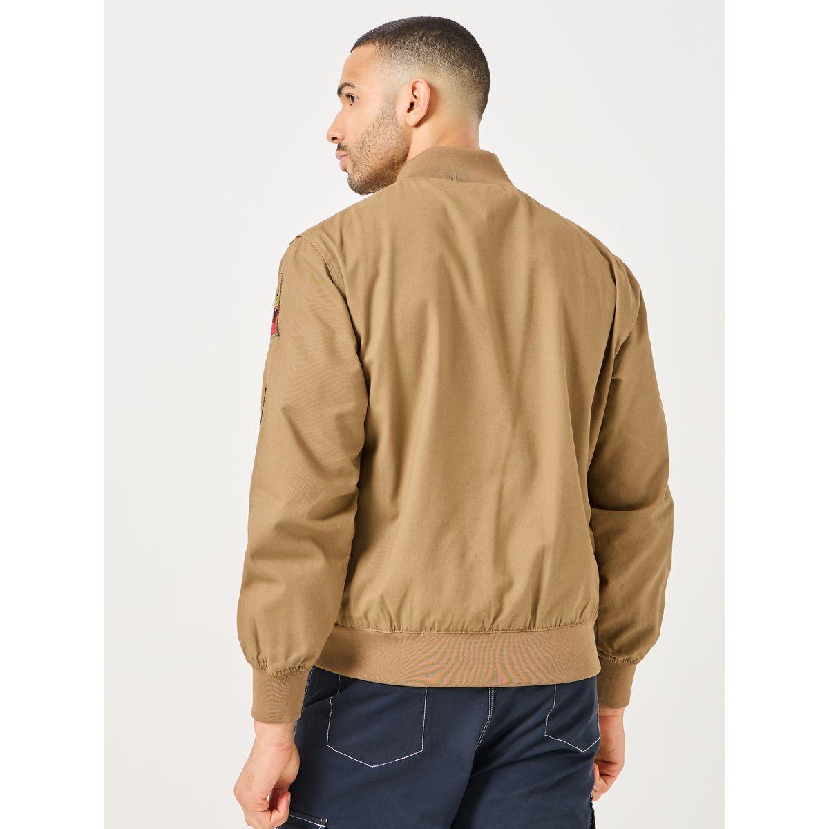Styli Cotton Canvas Lined Utility Jacket with Badge Detail-men-clothing-jacketsandblazers-jackets-image-7