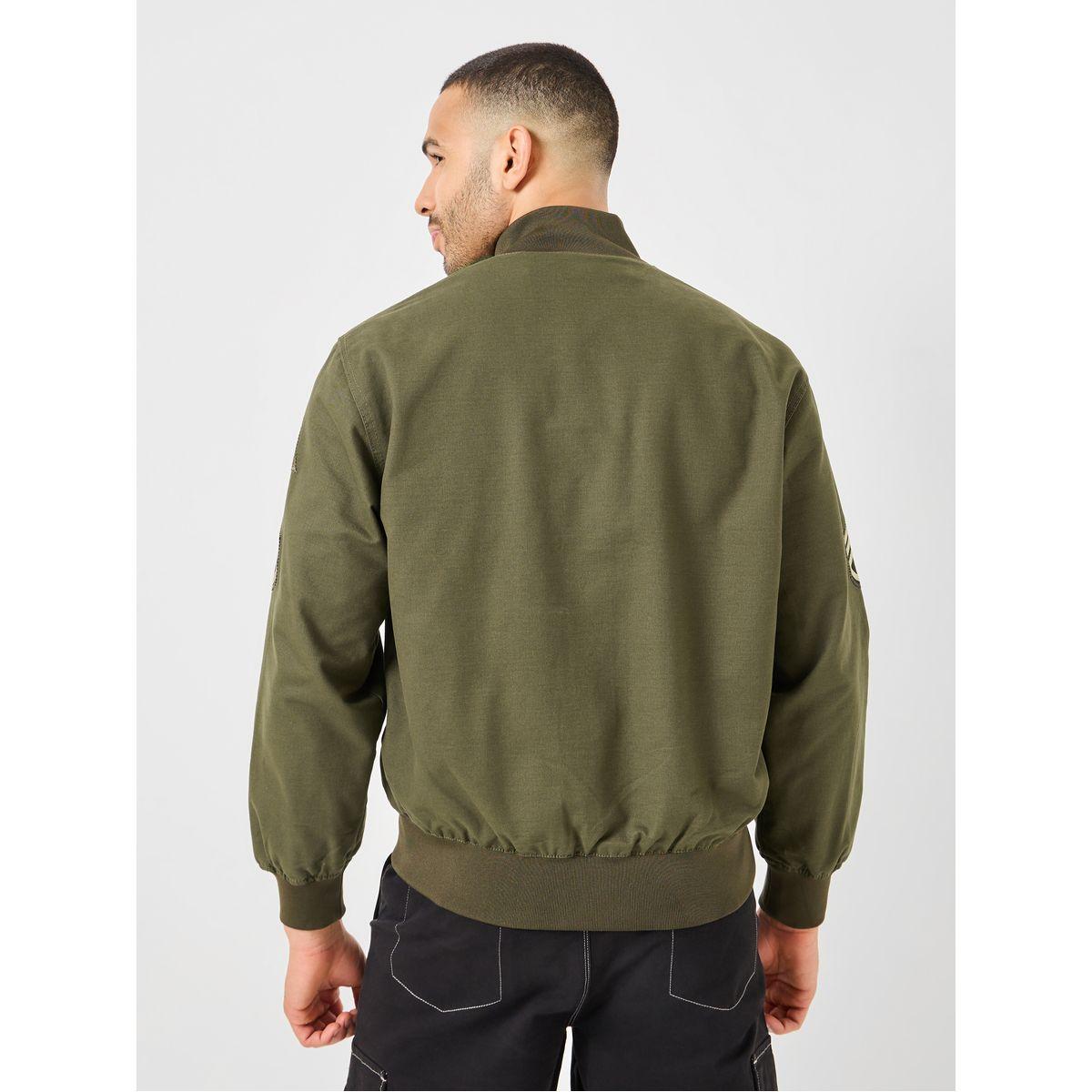 Styli Cotton Canvas Lined Utility Jacket with Badge Detail-men-clothing-jacketsandblazers-jackets-image-6