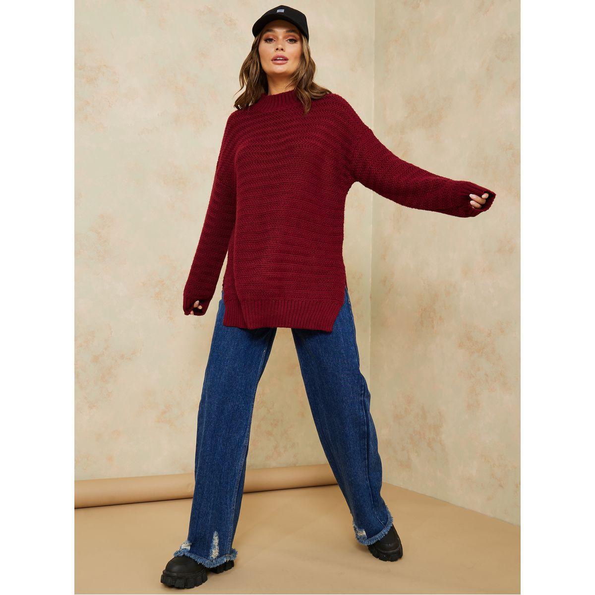 سويتر محبوك بقصة واسعة-women-winterwear-cardigansandjumpers-jumpers-image-2