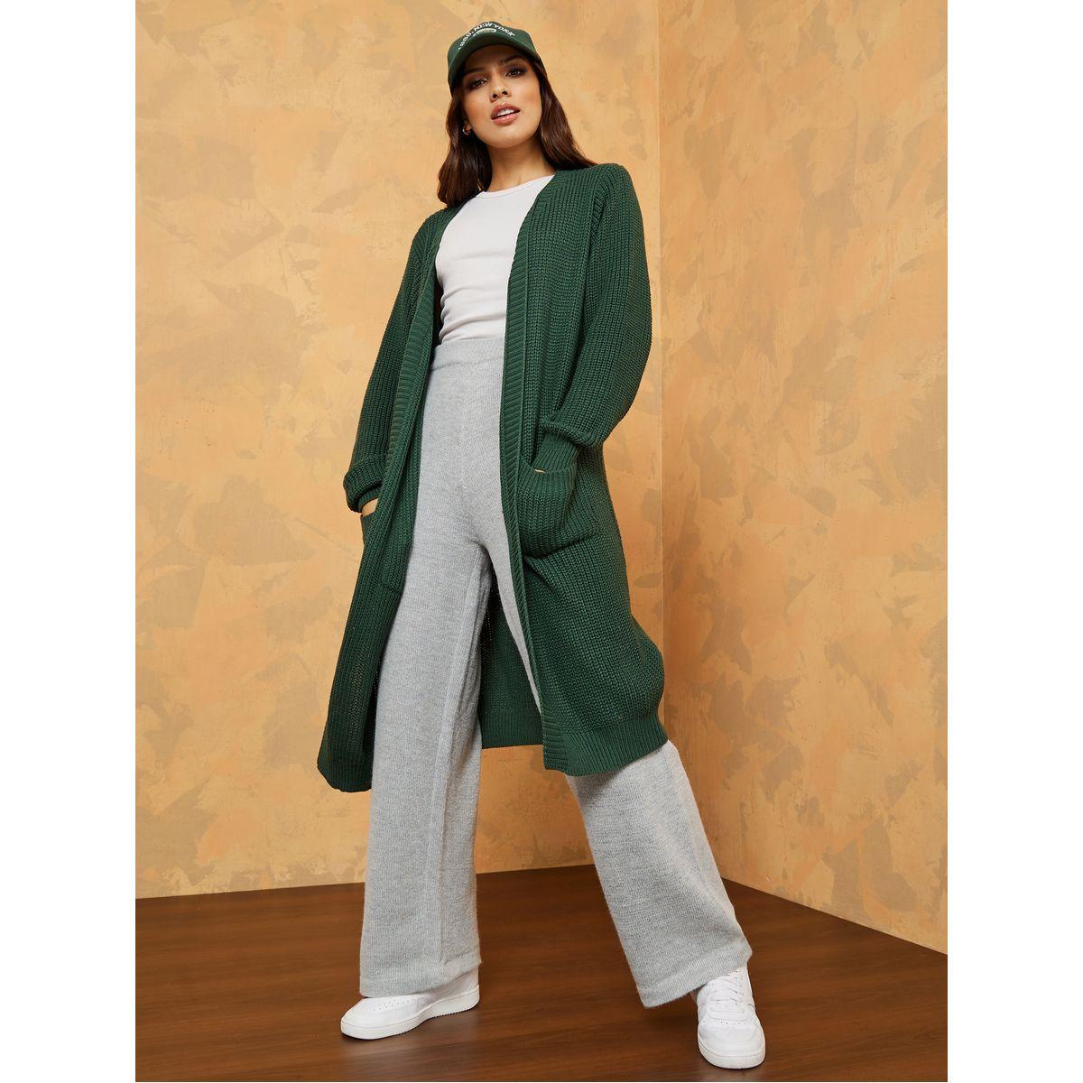 كارديجان ميدي بقصة عادية وجيوب-women-winterwear-cardigansandjumpers-cardigans-image-1