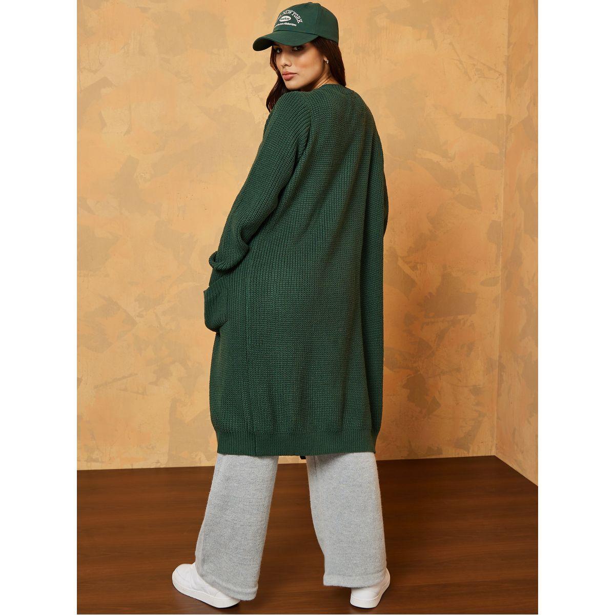 كارديجان ميدي بقصة عادية وجيوب-women-winterwear-cardigansandjumpers-cardigans-image-4