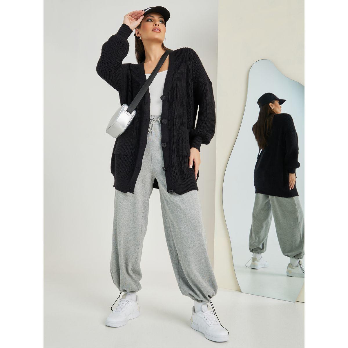 كارديجان واسع مع أزرار غلق-women-winterwear-cardigansandjumpers-cardigans-image-2