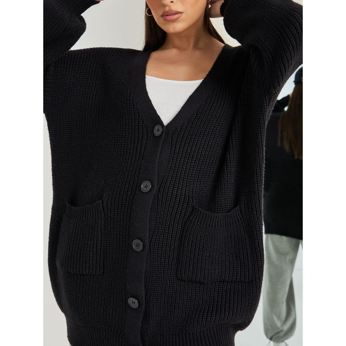 كارديجان واسع مع أزرار غلق-women-winterwear-cardigansandjumpers-cardigans-image-4