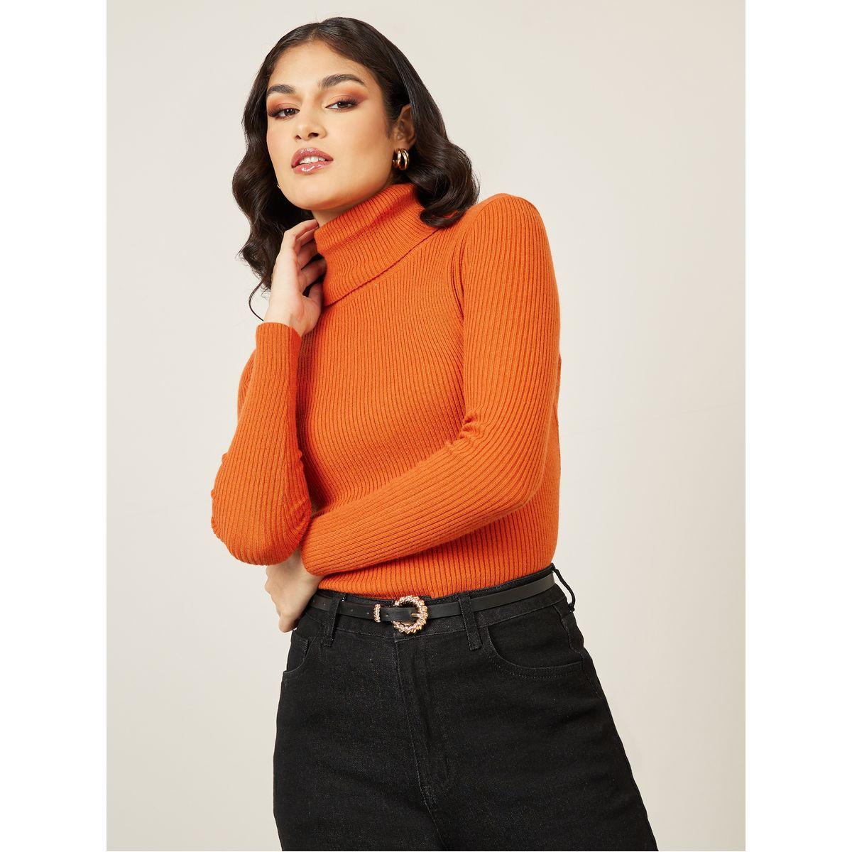 سويتر سادة مضلع بياقة عالية-women-clothing-cardigansandjumpers-jumpers-image-1