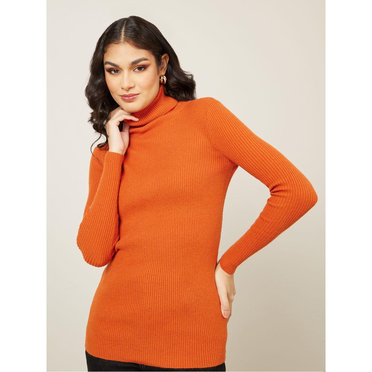 سويتر سادة مضلع بياقة عالية-women-clothing-cardigansandjumpers-jumpers-image-2