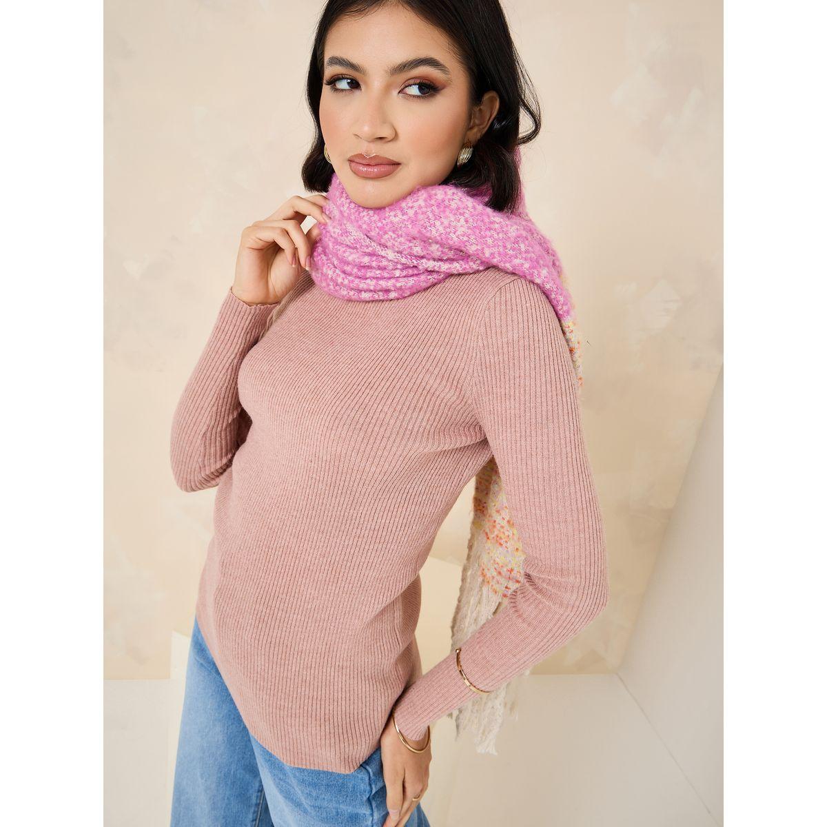 سويتر مضلع بياقة عالية-women-clothing-cardigansandjumpers-jumpers-image-1