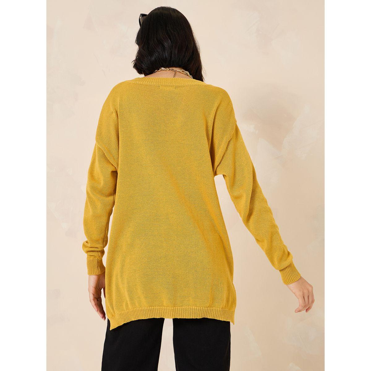 Styli Oversized Longline V Neck Sweater With Side Slits-women-clothing-cardigansandjumpers-jumpers-image-6