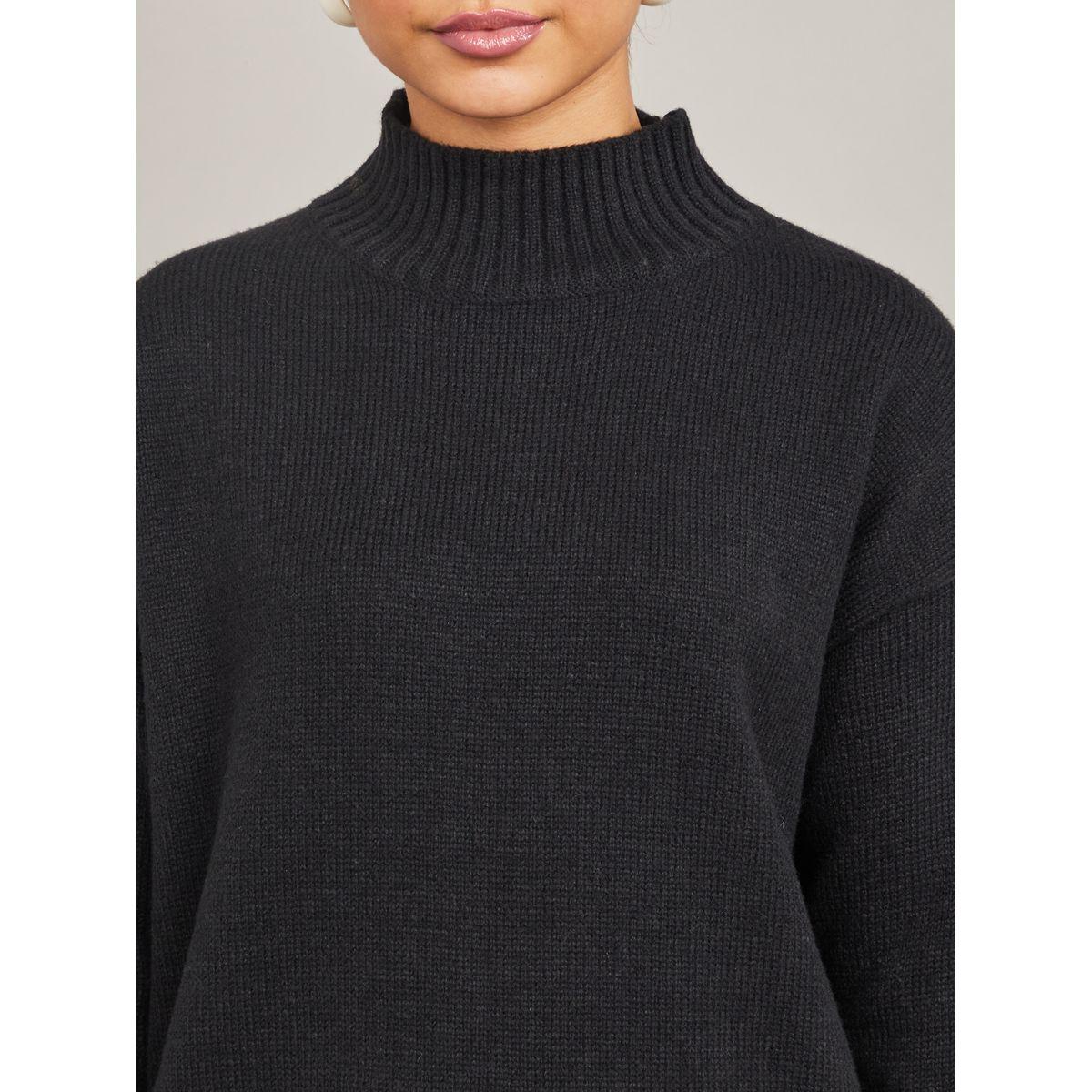 Styli Regular Length High Neck Oversized Sweater with Side Slit-women-clothing-cardigansandjumpers-jumpers-image-3