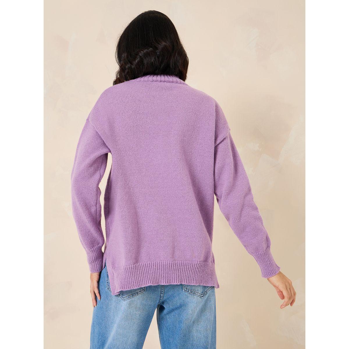 Styli Oversized High Neck Sweater with Side Slit-women-clothing-cardigansandjumpers-jumpers-image-5