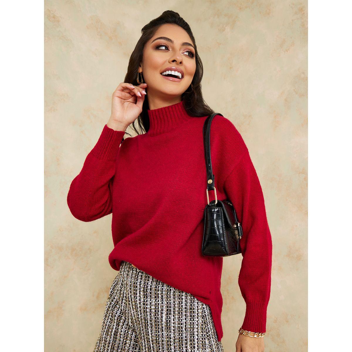 Oversized sweater cheap red