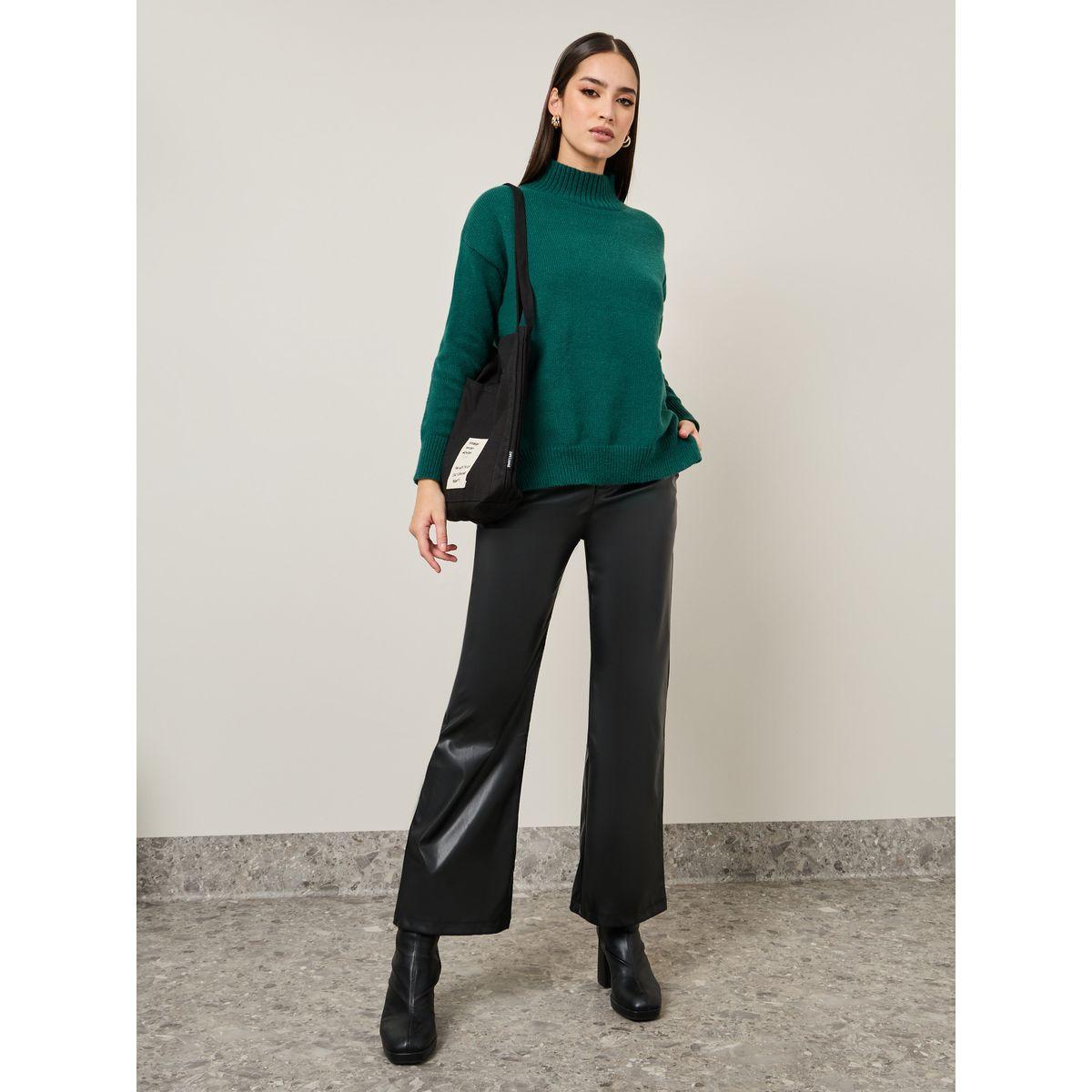 Styli Oversized High Neck Sweater with Side Slit-women-clothing-cardigansandjumpers-jumpers-image-2