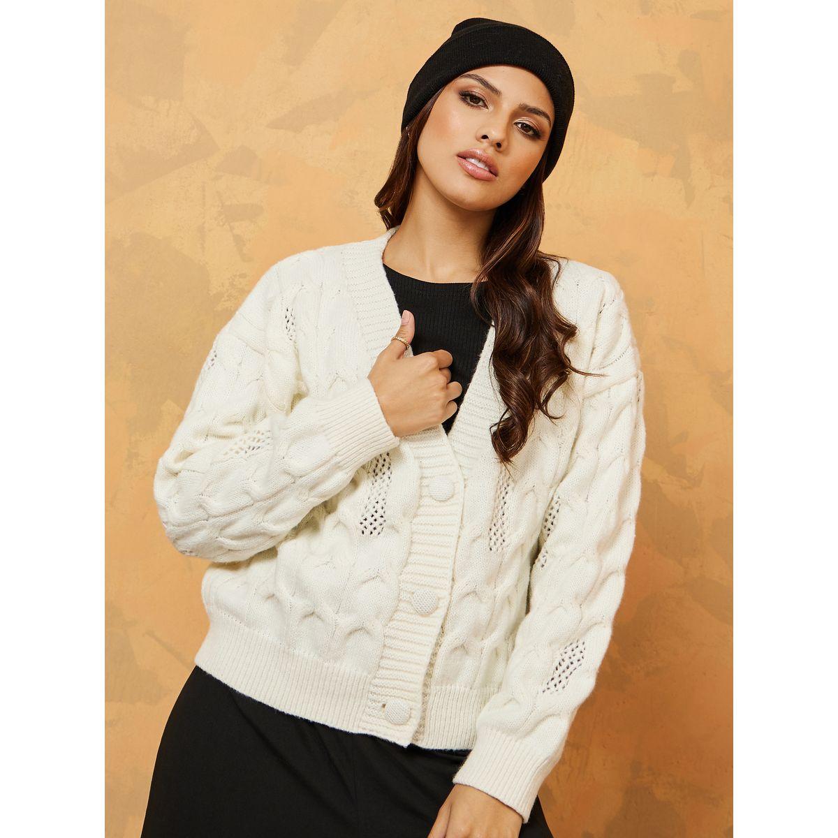 كارديغان قصير محبوك مع ازرار-women-winterwear-cardigansandjumpers-cardigans-image-1
