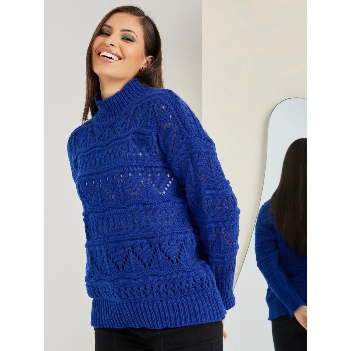 Styli Regular Length Turtle Neck Textured Oversized Sweater-women-clothing-cardigansandjumpers-jumpers-image-1
