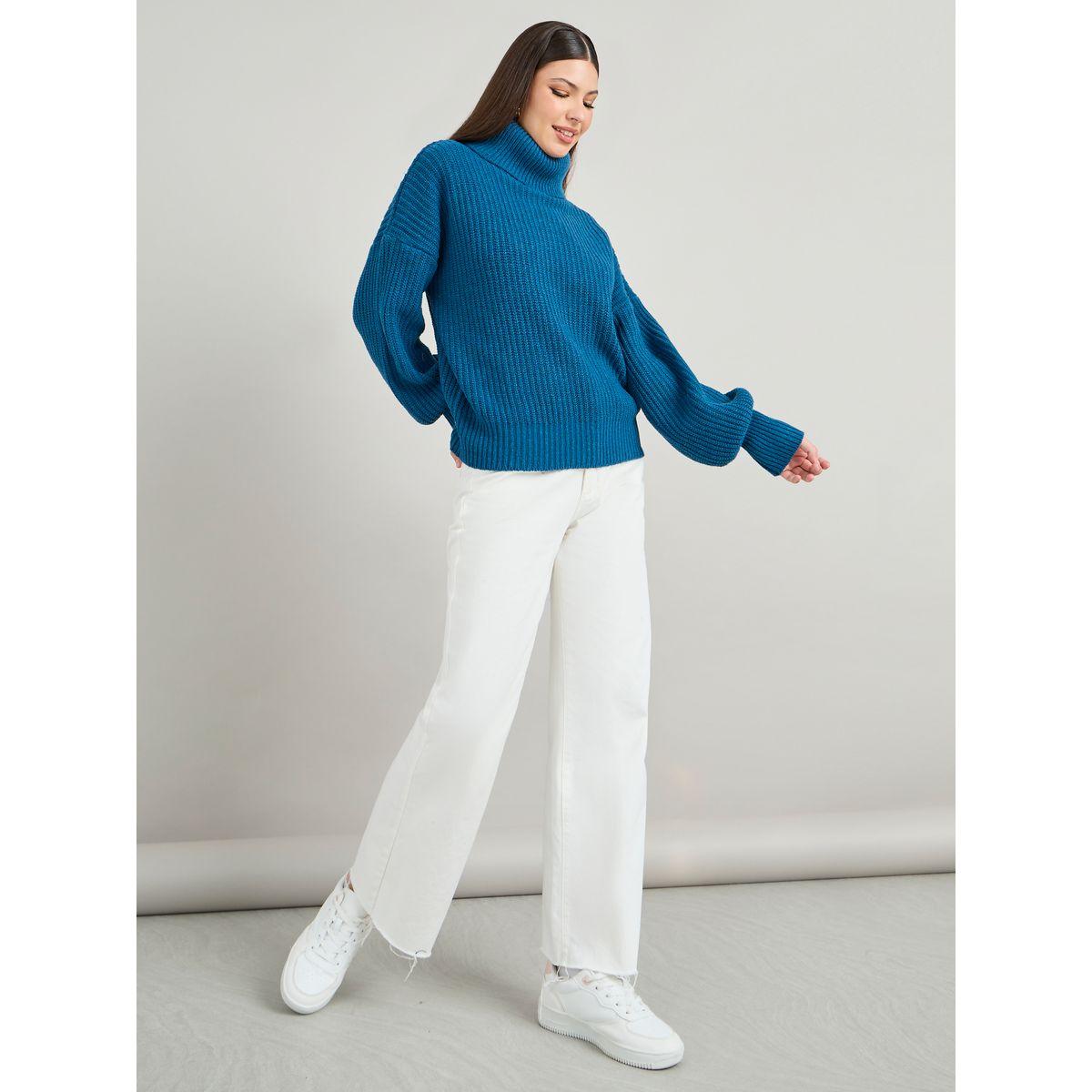 Styli Regular Fit Chunky Knit  Sweater with Volume Sleeves-women-clothing-cardigansandjumpers-jumpers-image-2