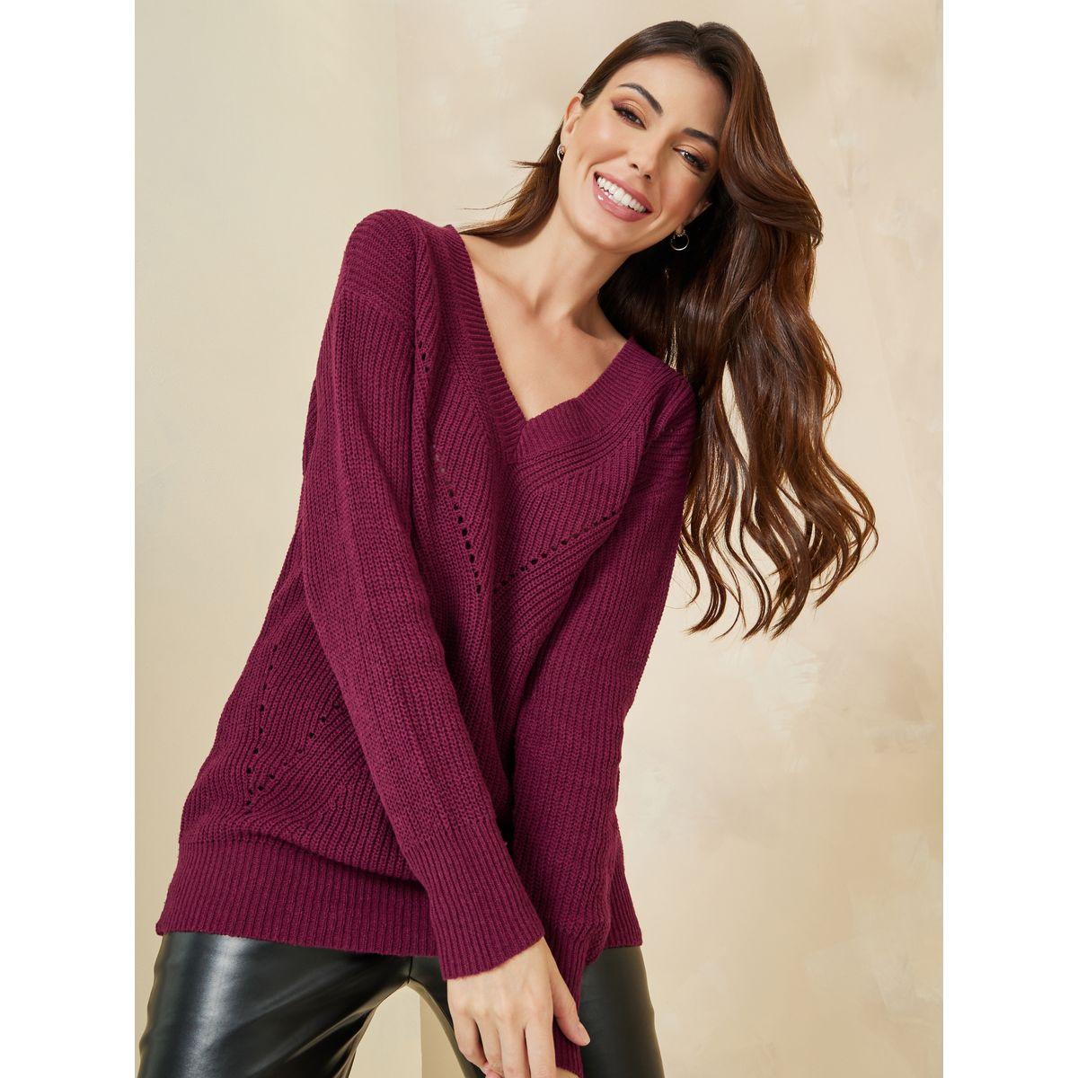 Styli Regular Length Textured Regular Fit Sweater-women-clothing-cardigansandjumpers-jumpers-image-1