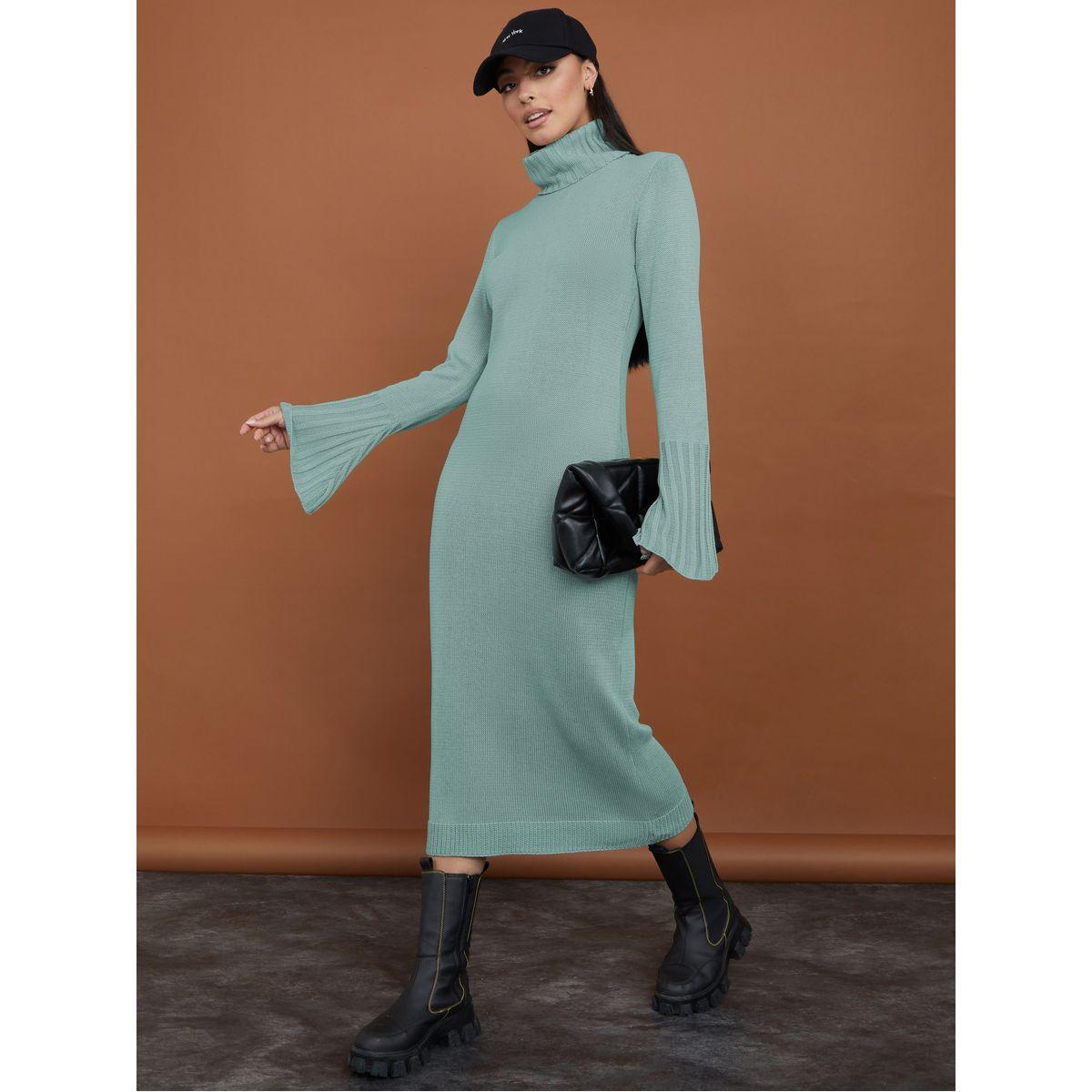 فستان ميدي باكمام جرس-women-clothing-dresses-image-2
