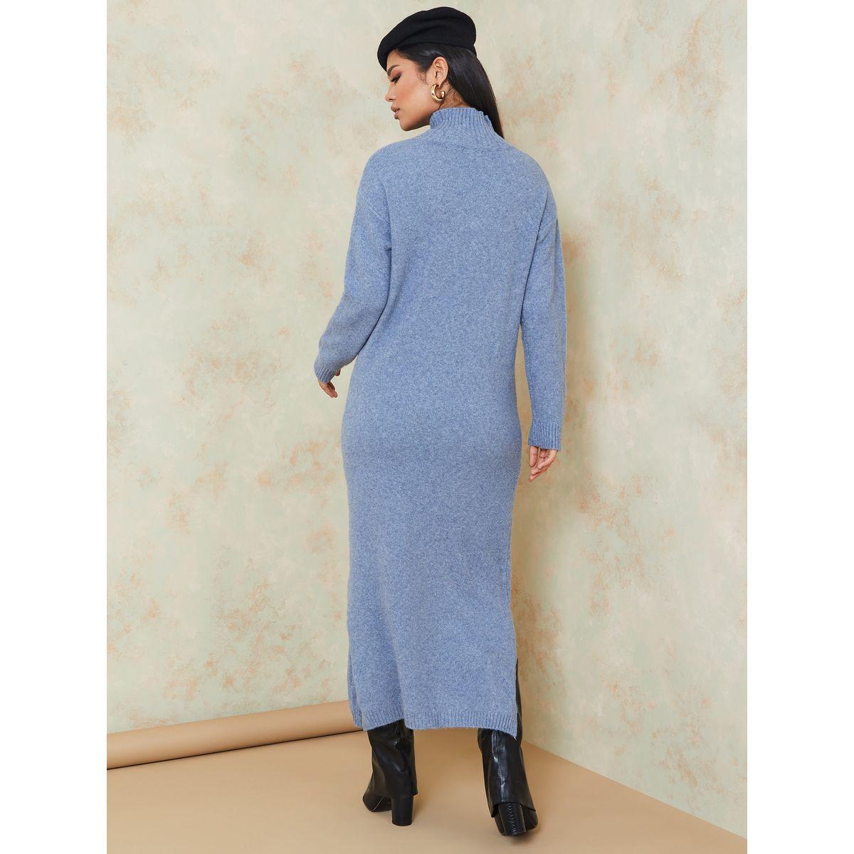 Styli High Neck Winter Maxi Sweater Dress-women-clothing-dresses-image-5