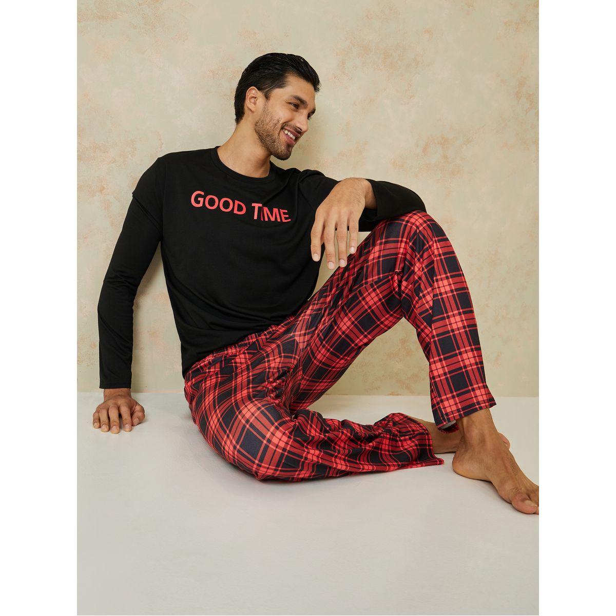 طقم بيجاما من ( تيشيرت + بنطال )-men-clothing-nightwear-sets-image-1