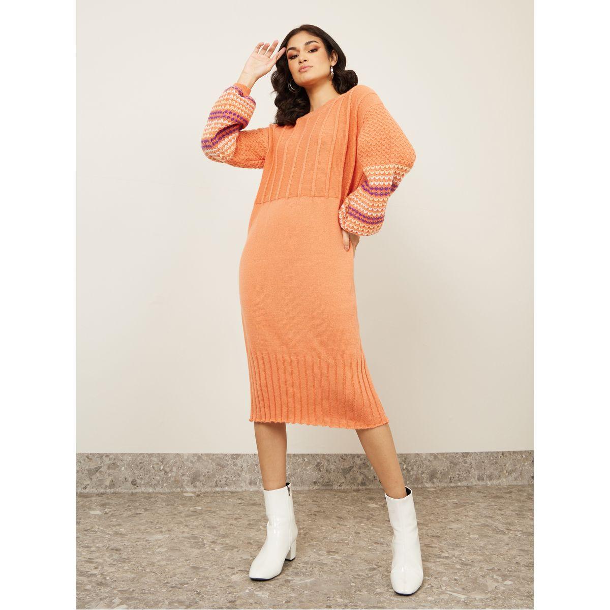 فستان ميدي بتفاصيل محبوكة-women-clothing-dresses-image-1