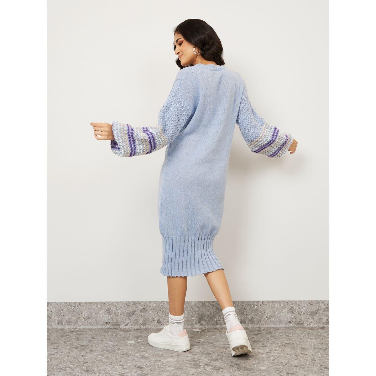 فستان ميدي بتفاصيل محبوكة-women-clothing-dresses-image-4