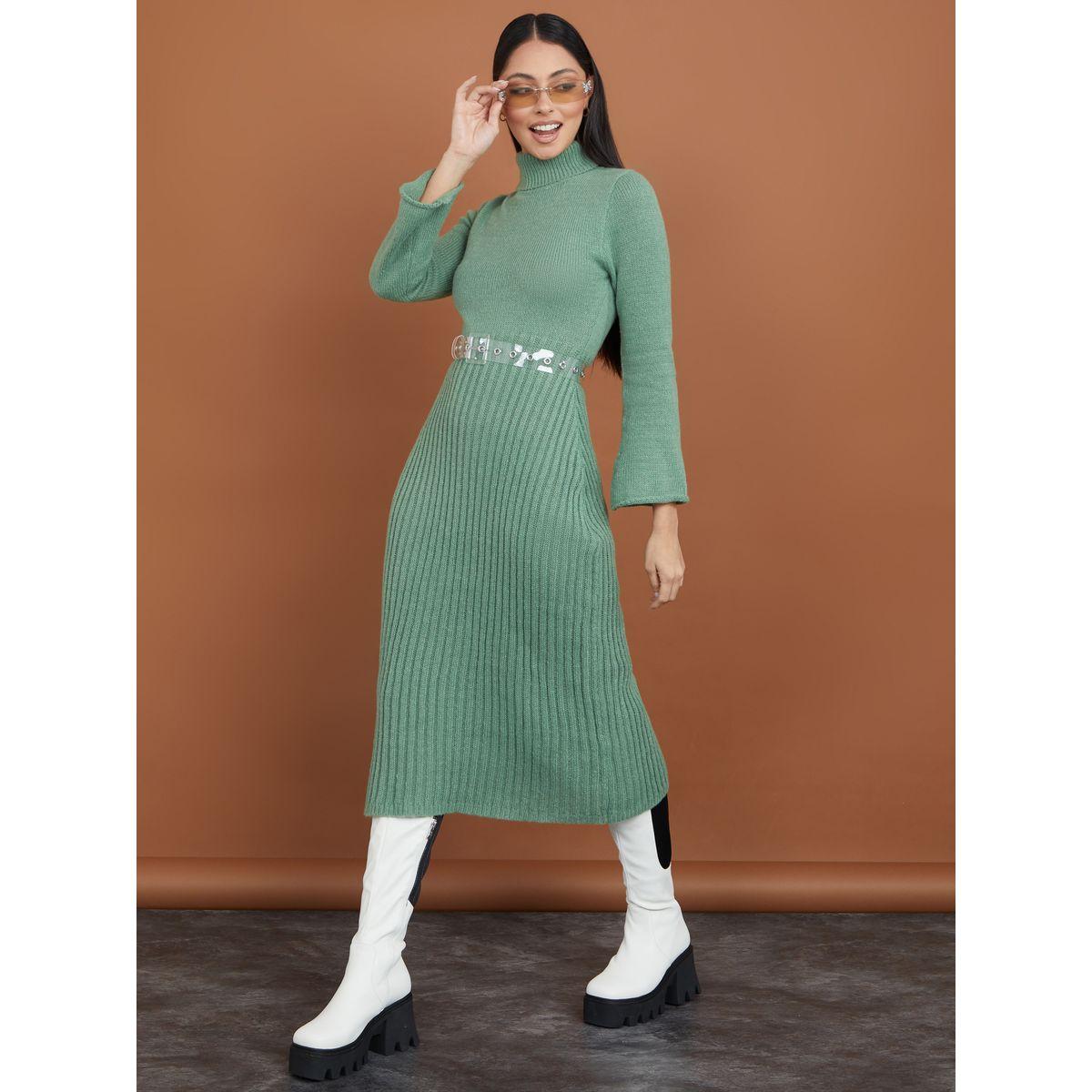 فستان ميدي محبوك بنمط سويتر-women-clothing-dresses-image-2