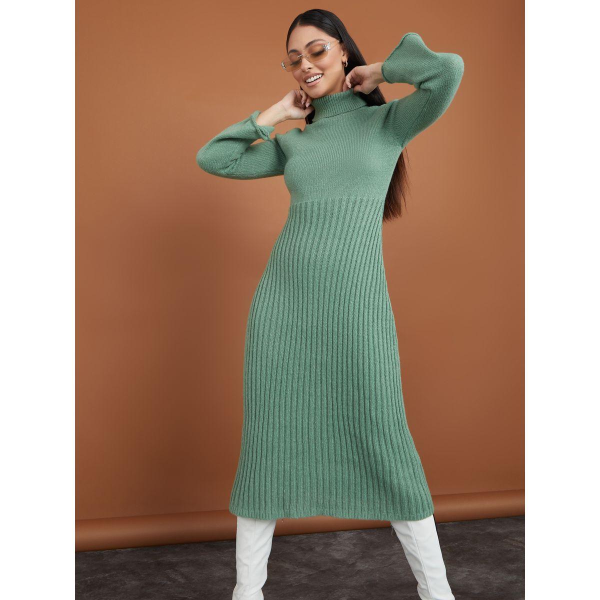 فستان ميدي محبوك بنمط سويتر-women-clothing-dresses-image-3