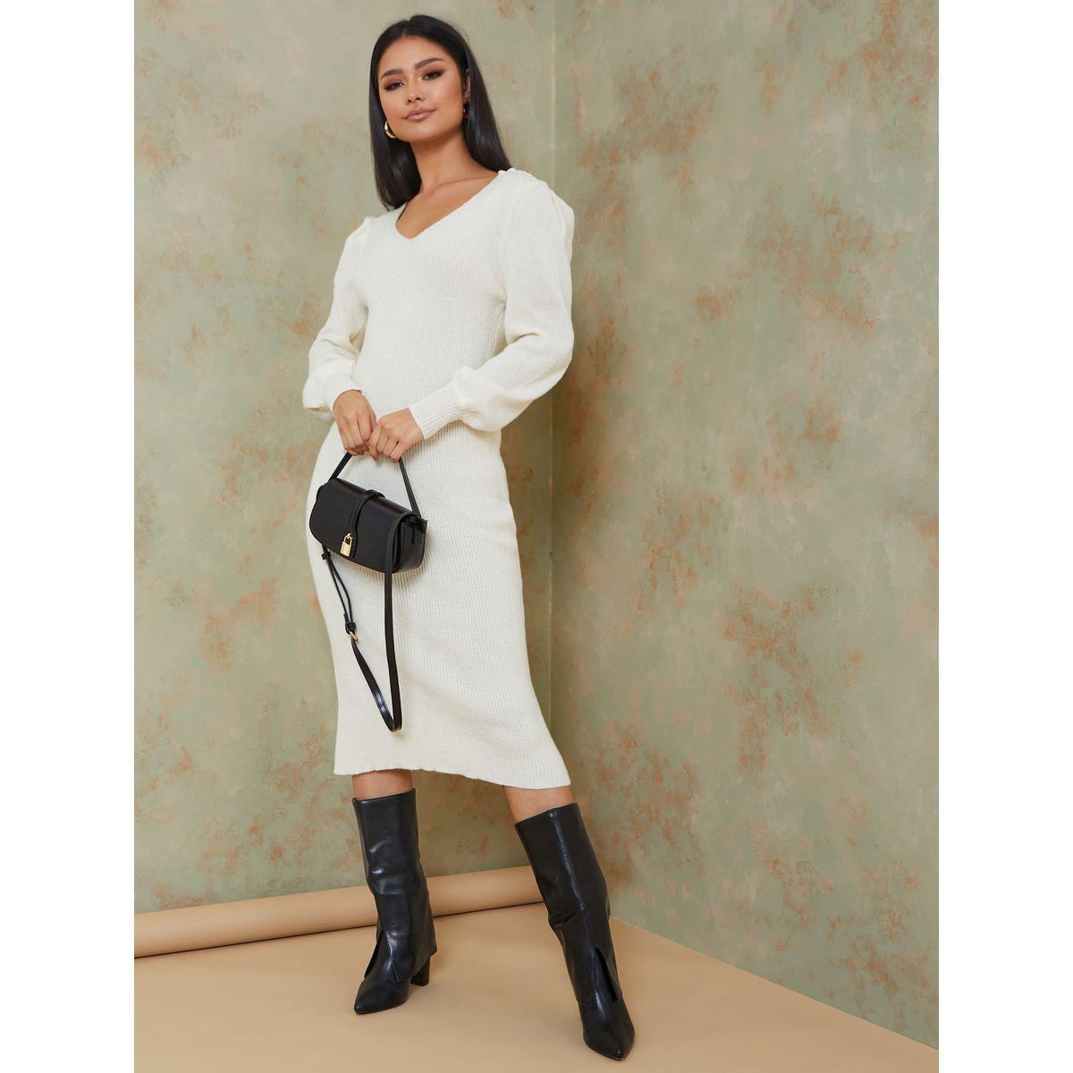 فستان ميدي بتداخلات كروشيه-women-clothing-dresses-image-1