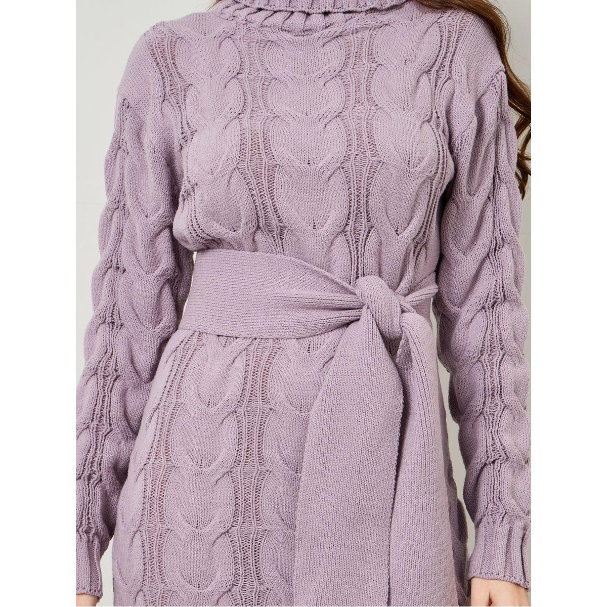 Styli Turtle Neck Knit Sweater Midi Winter Dress-women-clothing-dresses-image-3
