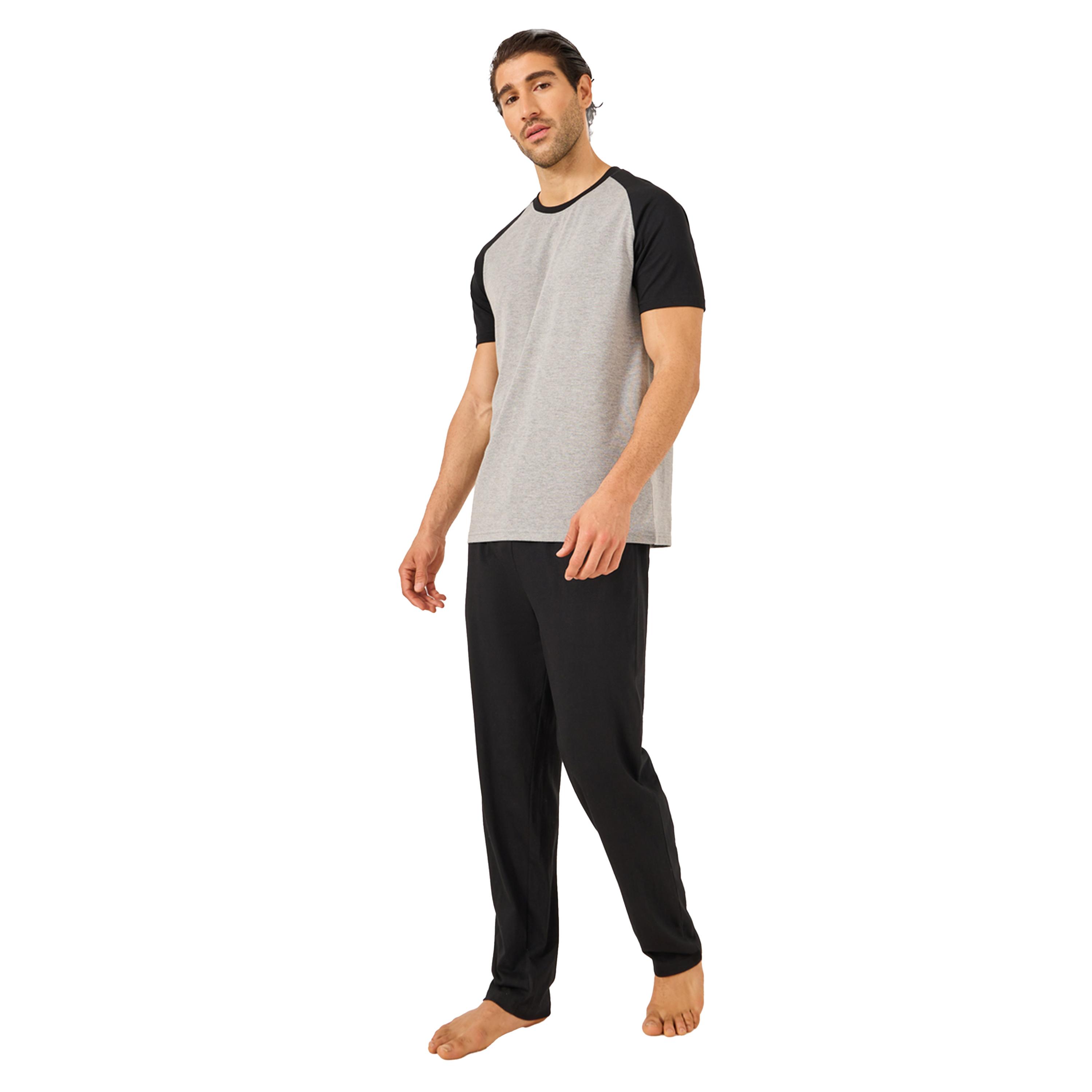 Styli Colorblock Raglan Sleeve T-Shirt and Pyjama Set-men-clothing-nightwear-sets-image-1