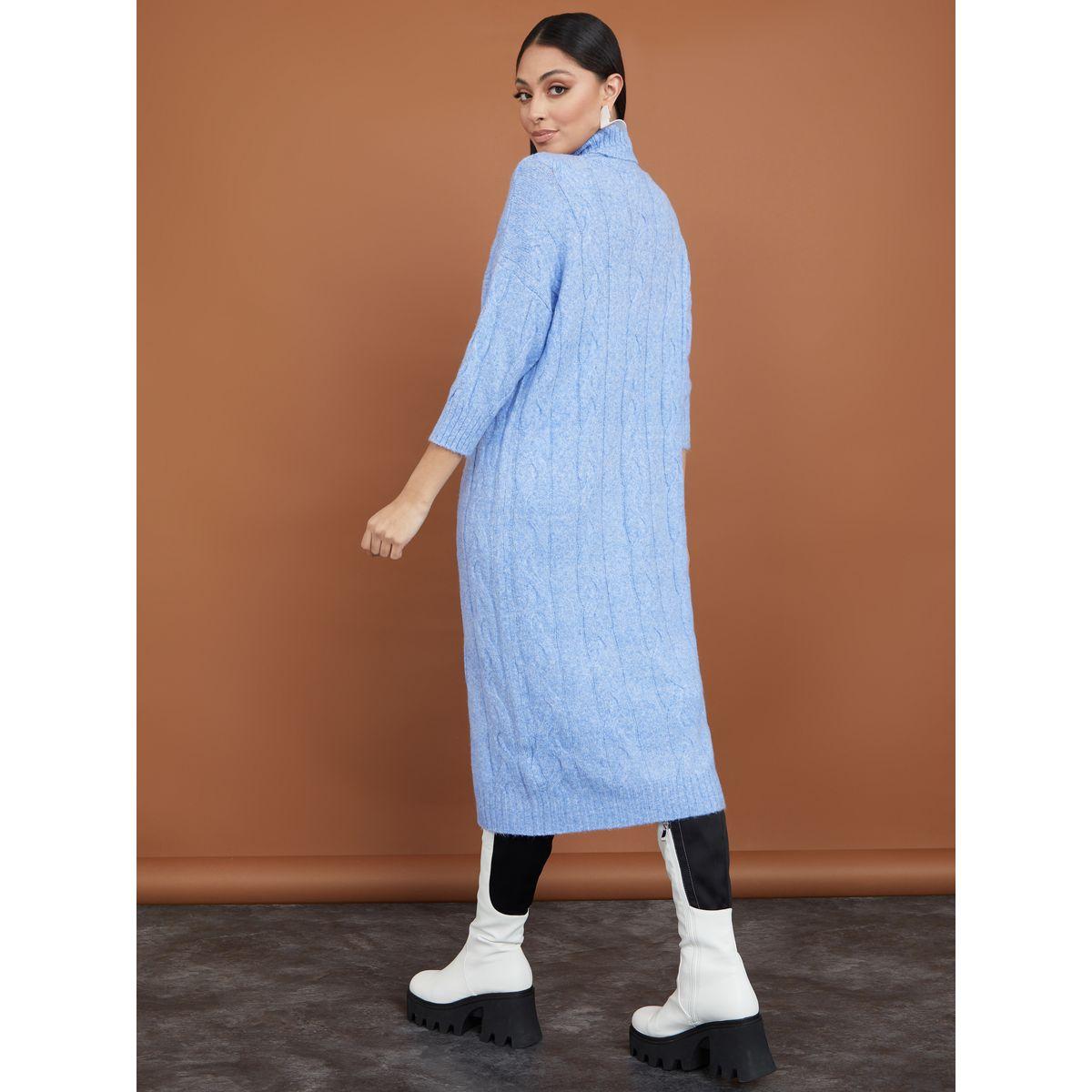 فستان ميدي بياقة مطوية-women-clothing-dresses-image-4