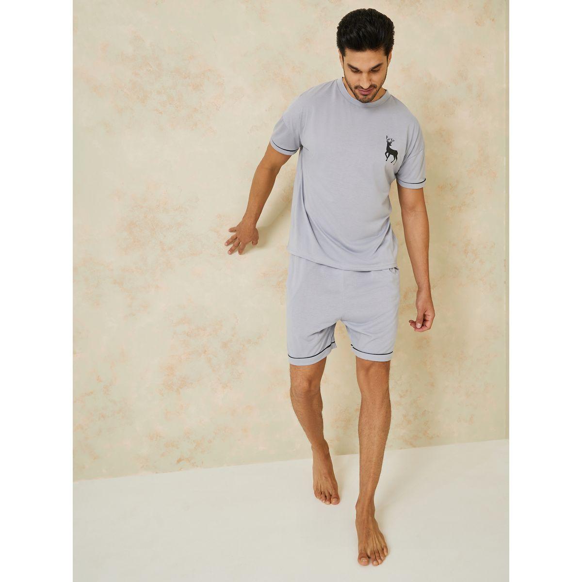 طقم من ( شورت + تيشيرت )-men-clothing-nightwear-sets-image-1