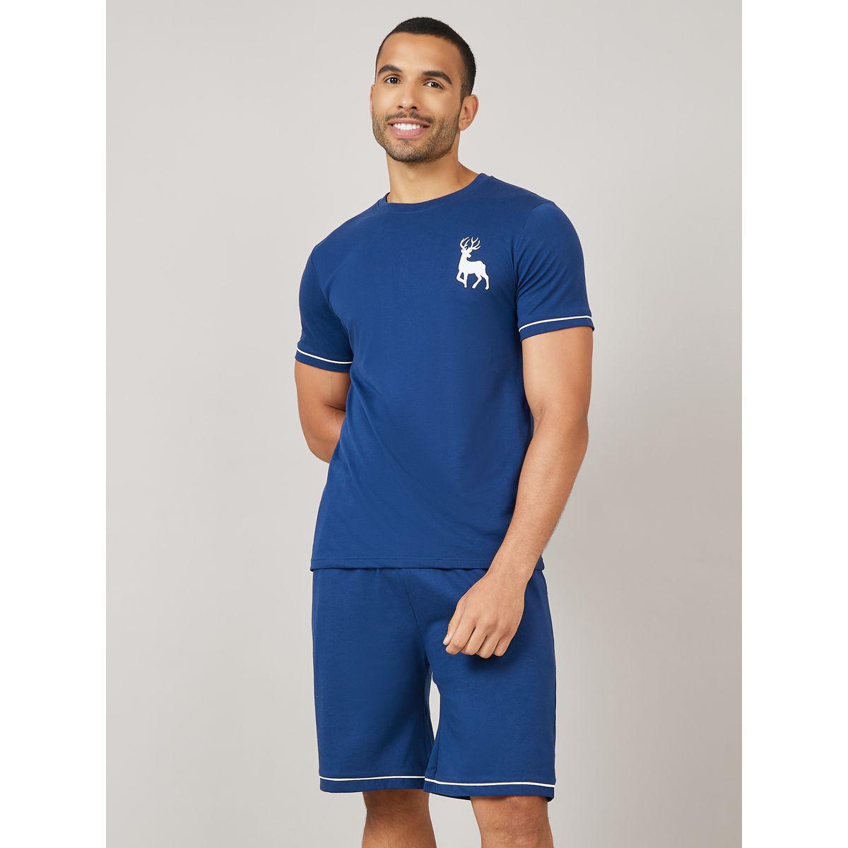 Styli Unwind Graphic Print Detail T-shirt and Shorts Set-men-clothing-nightwear-sets-image-1