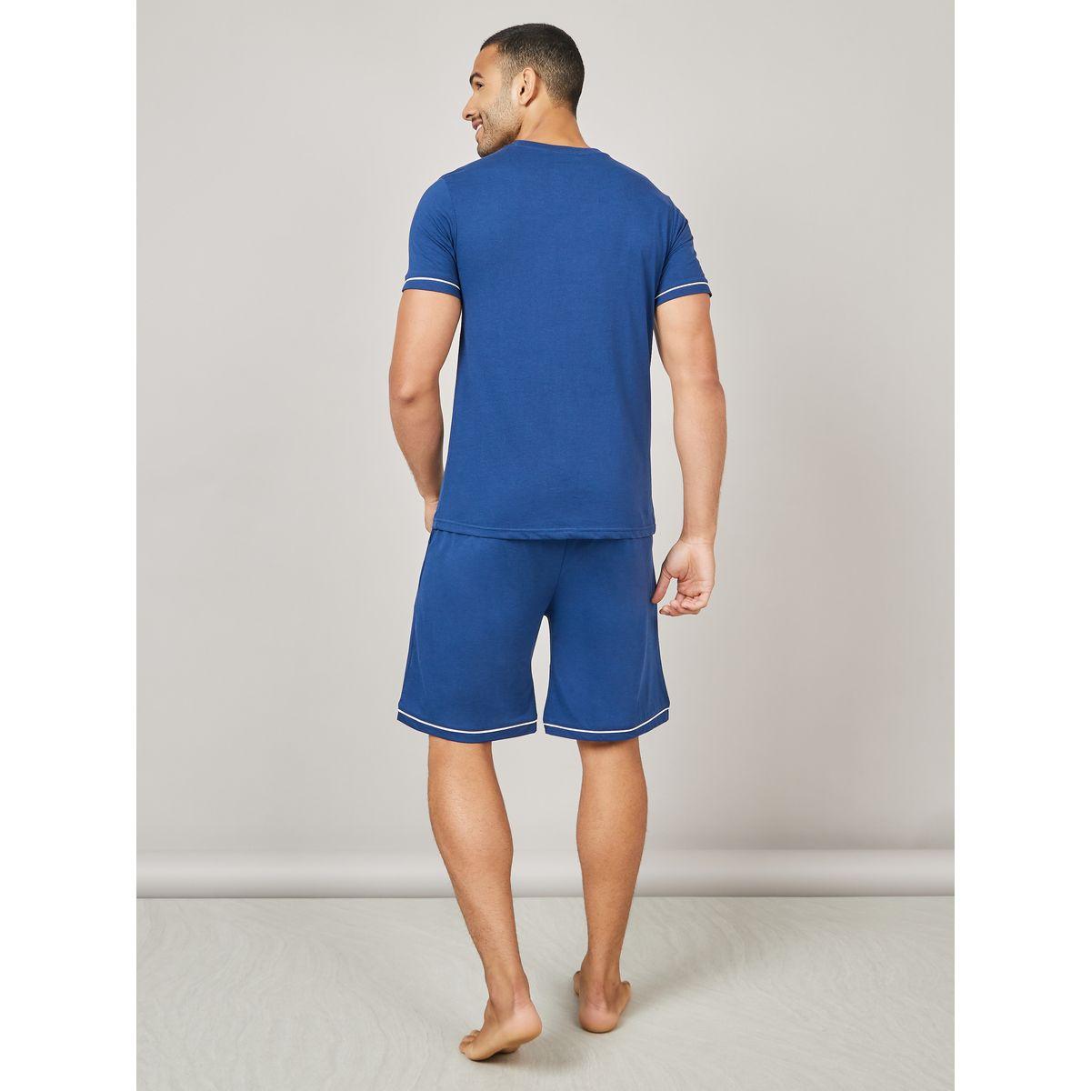 Styli Unwind Graphic Print Detail T-shirt and Shorts Set-men-clothing-nightwear-sets-image-5
