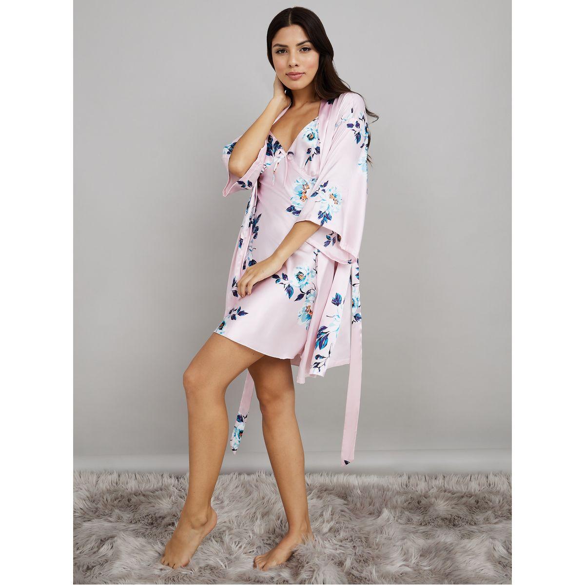 طقم من 2 ( روب + بلوزة )-women-clothing-nightwear-robes-image-3