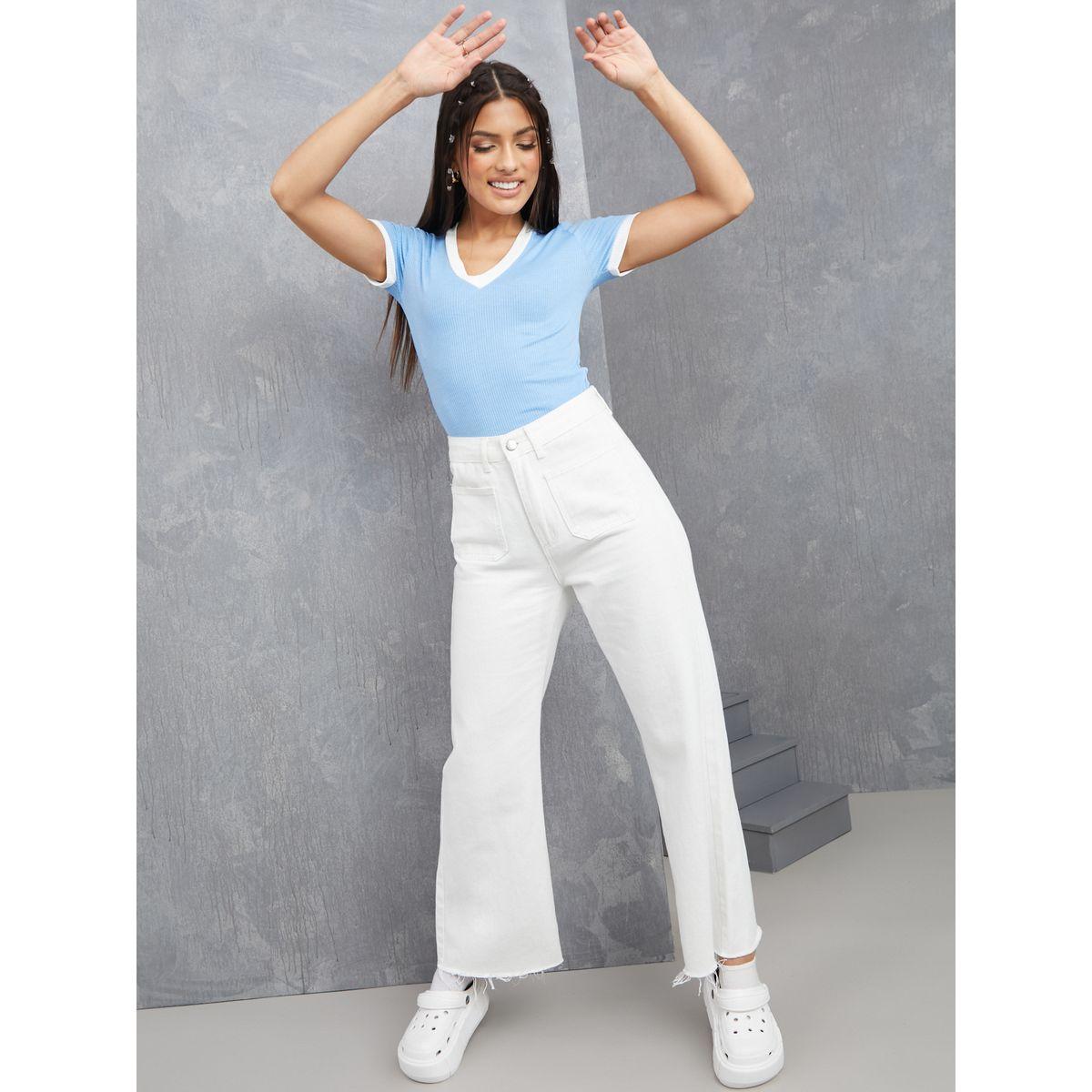 تيشيرت مضلع باكمام قصيرة-women-clothing-tshirts-image-2