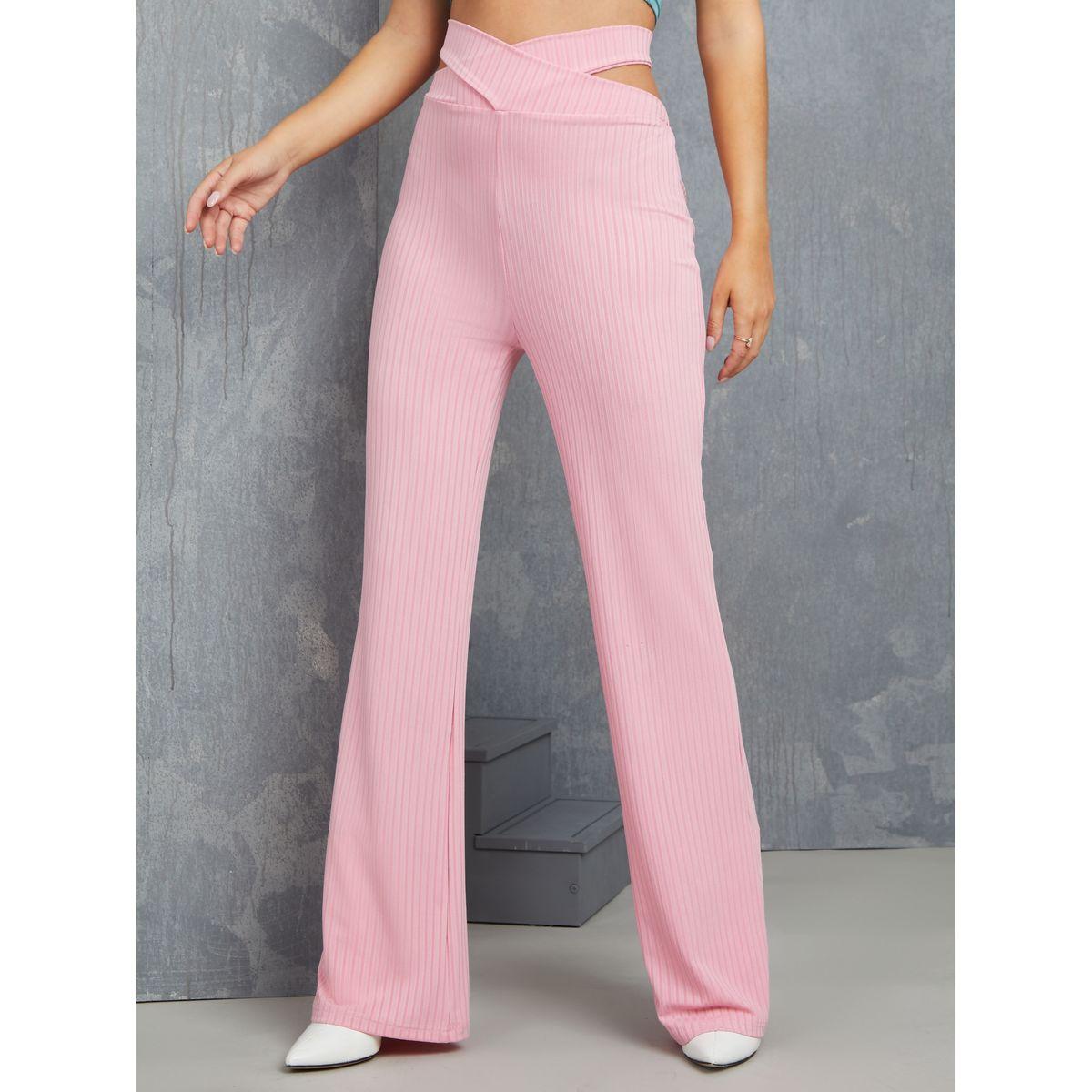 Styli Textured Cut Out Waist Detail Wide Leg Pants-women-clothing-bottoms-trousers-image-1