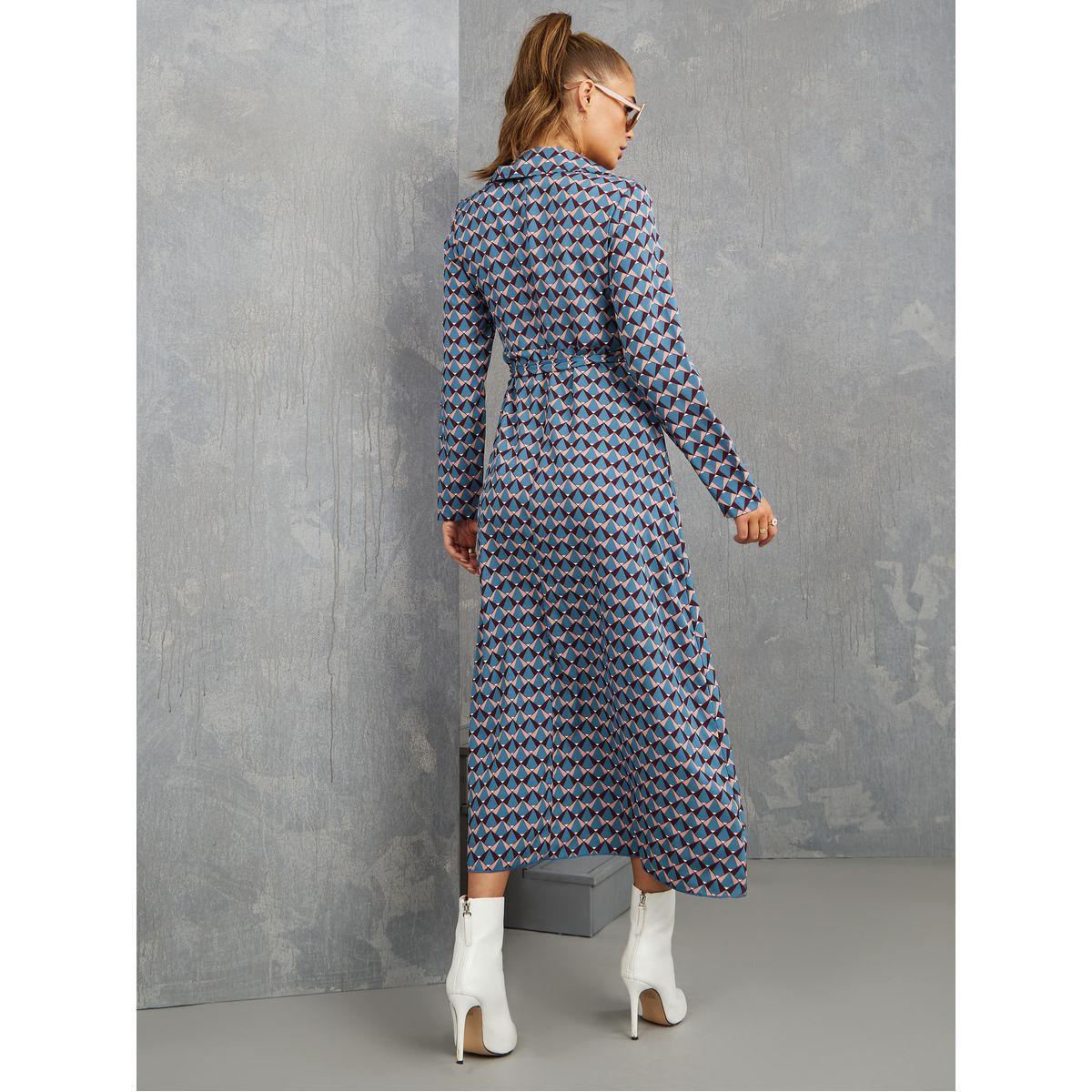 Styli Long Sleeves Geometric Design Wrap Midi Dress-women-clothing-dresses-image-4