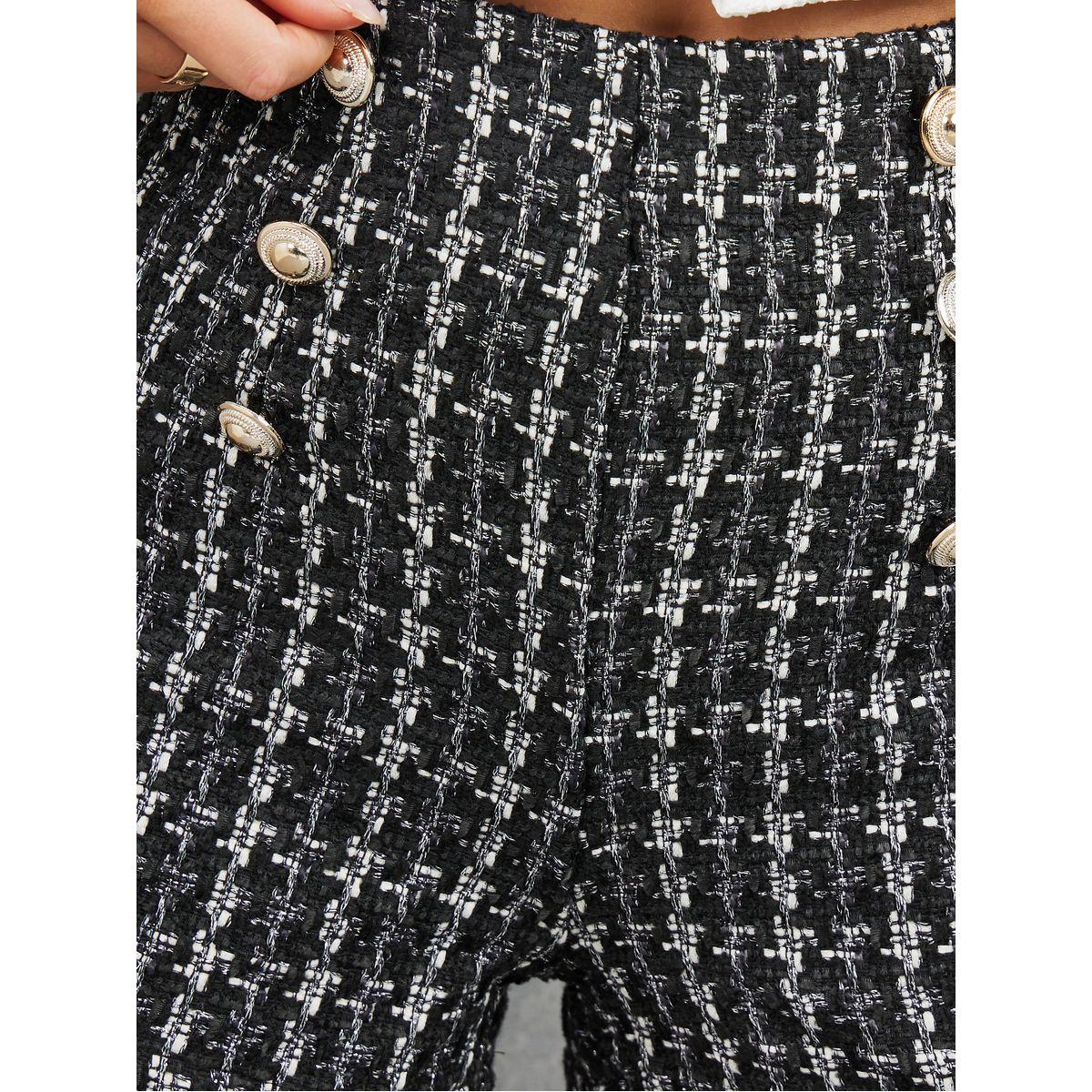 Styli Tweed Button Detail Tailored Shorts-women-clothing-bottoms-shorts-image-3