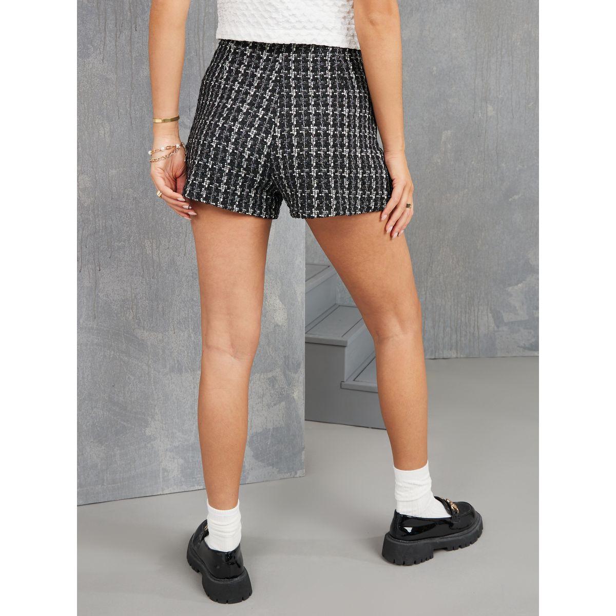 Styli Tweed Button Detail Tailored Shorts-women-clothing-bottoms-shorts-image-4