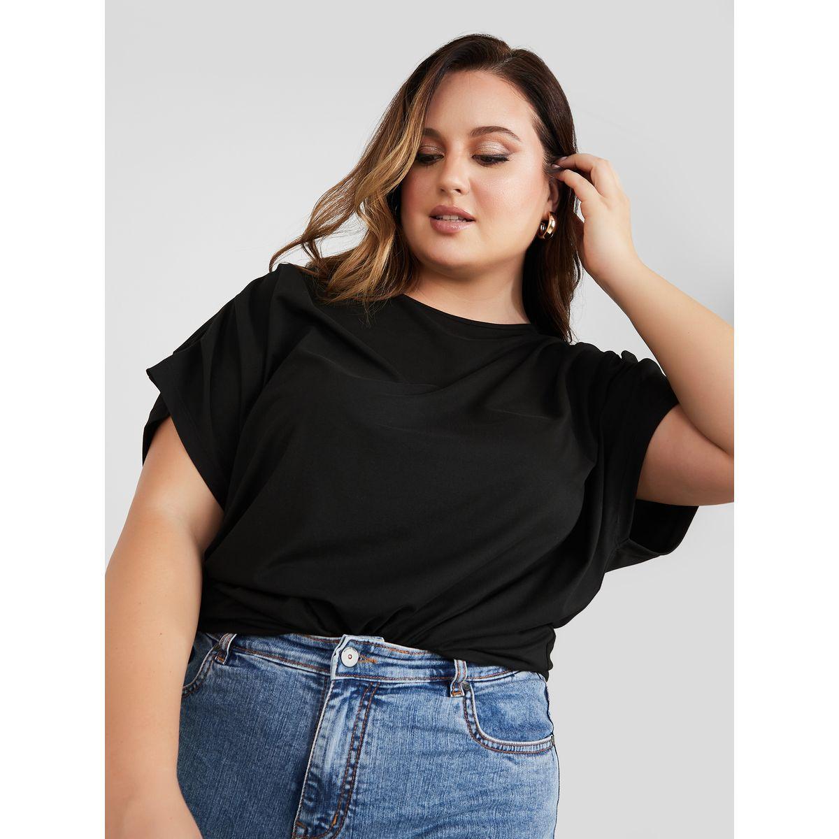 بلوزة جيرسيه بكسرات واكمام قصيرة-women-clothing-shirtsandblouses-blouses-image-1