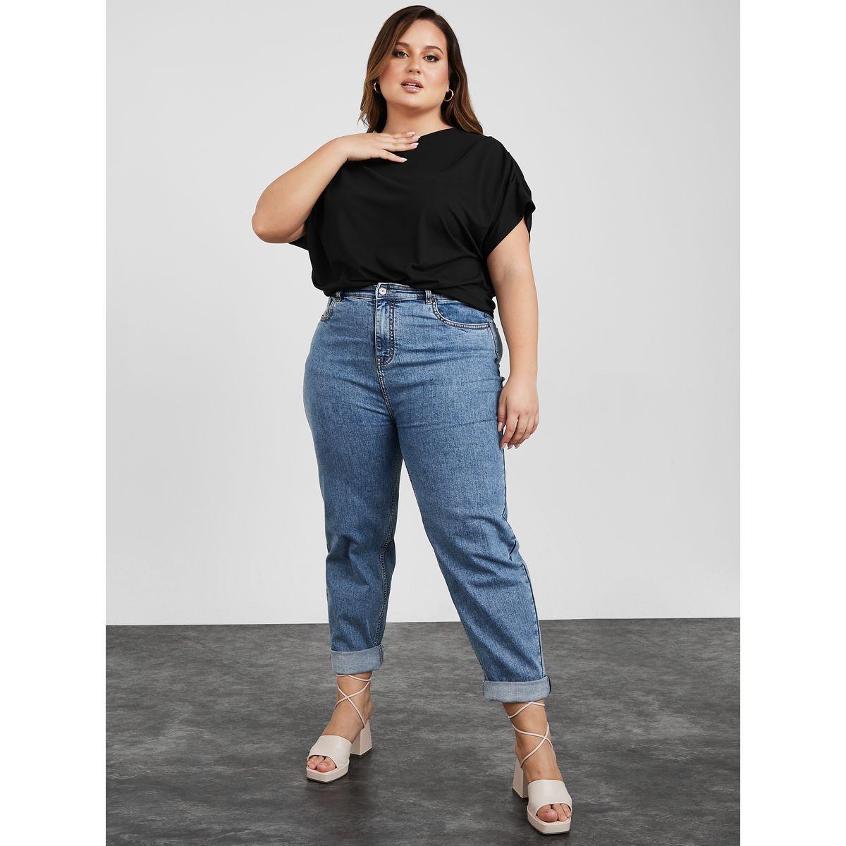 بلوزة جيرسيه بكسرات واكمام قصيرة-women-clothing-shirtsandblouses-blouses-image-2