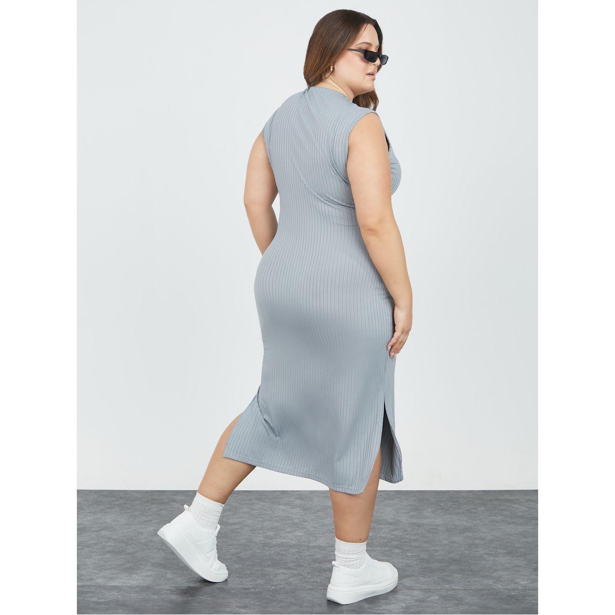 Styli Plus Sleeveless Ribbed Bodycon Midi Dress-women-clothing-dresses-image-4