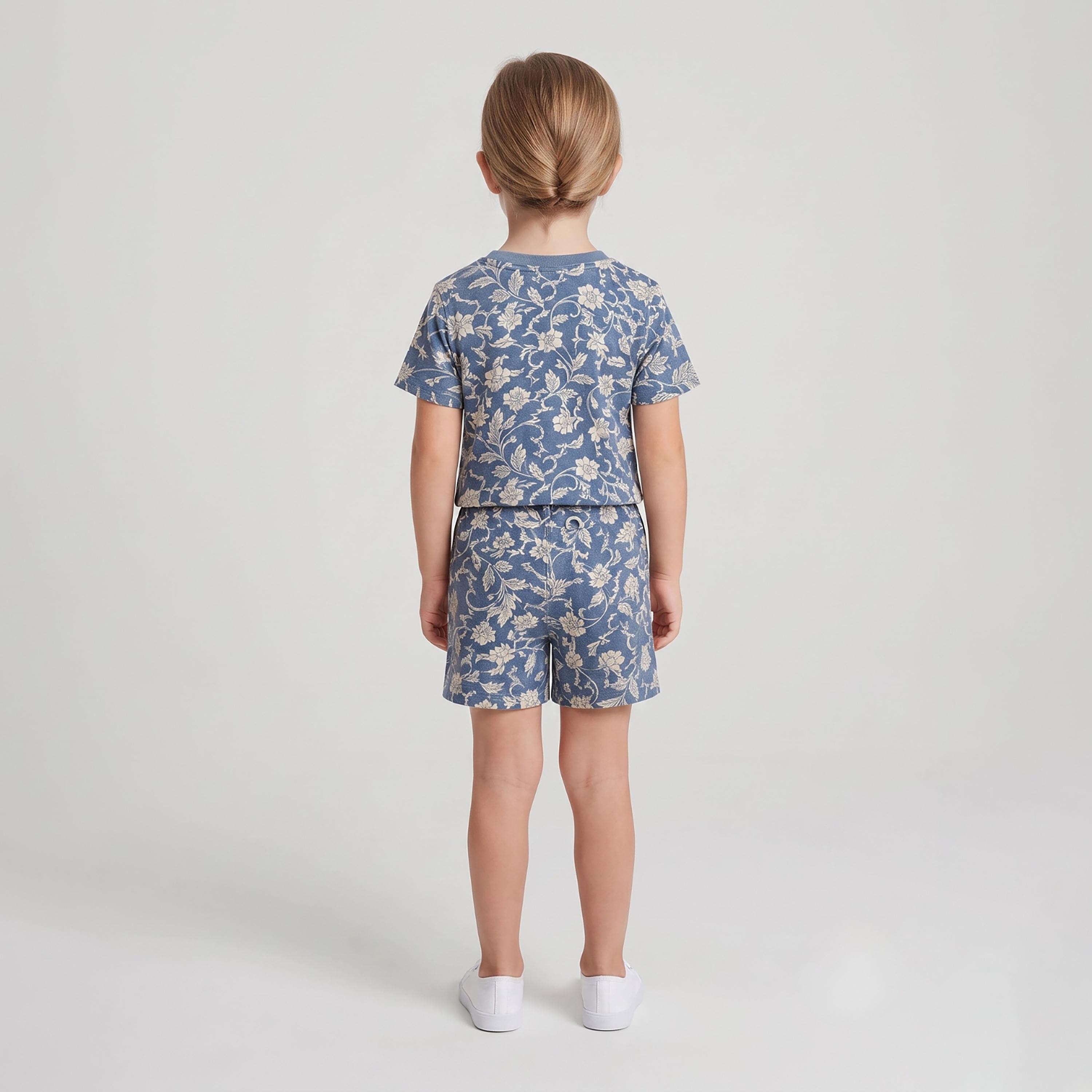 Babyqlo Floral Short Sleeves T-Shirt & Shorts Co-ord Set-baby-girls-clothing-setsandcoords-image-2