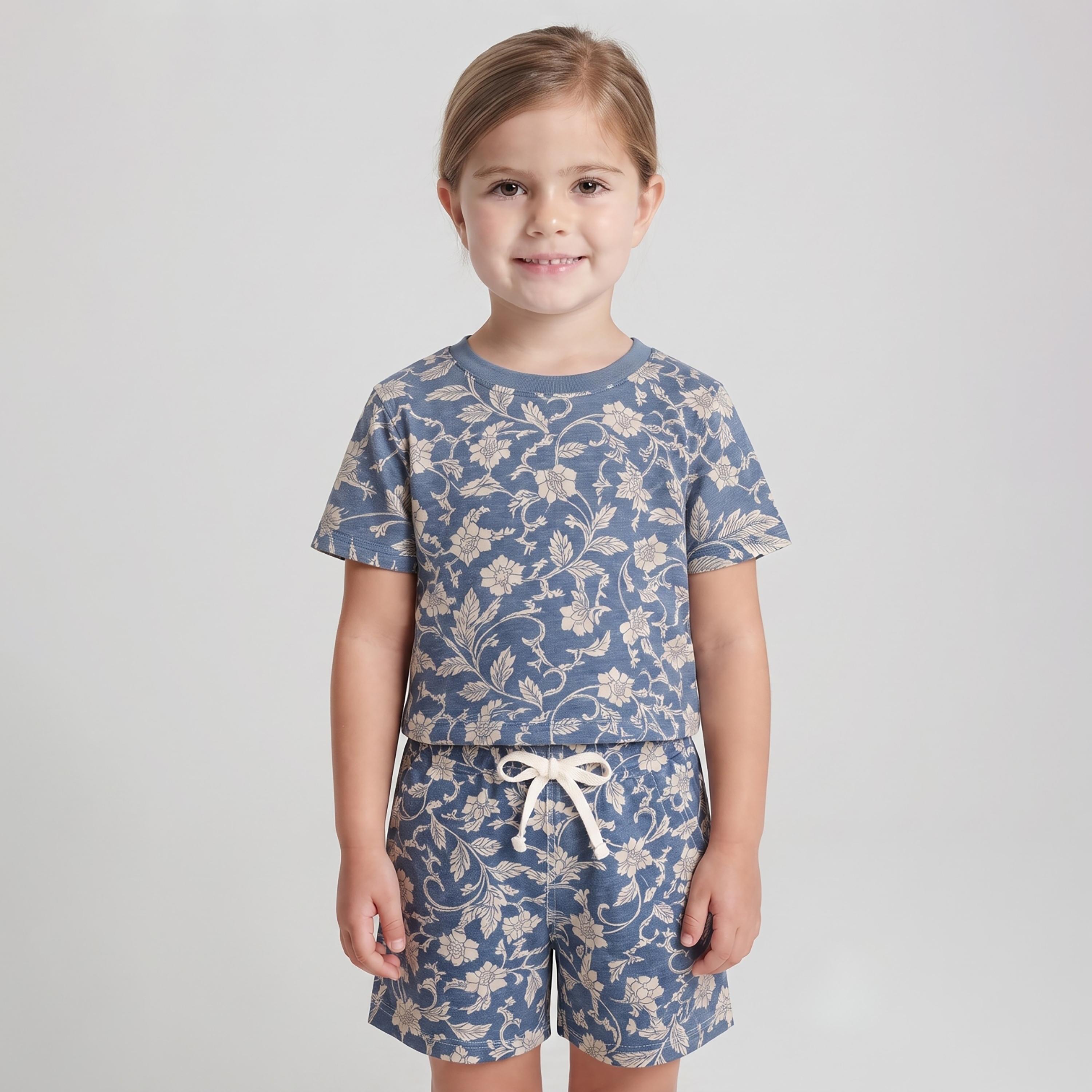 Babyqlo Floral Short Sleeves T-Shirt & Shorts Co-ord Set-baby-girls-clothing-setsandcoords-image-5