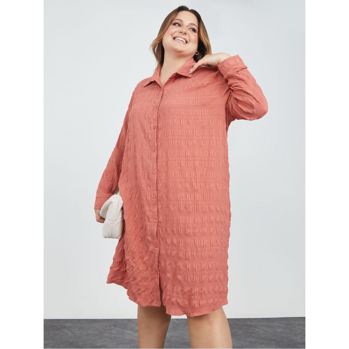 فستان ميدي بتفاصيل بارزة الملمس-women-clothing-dresses-image-2