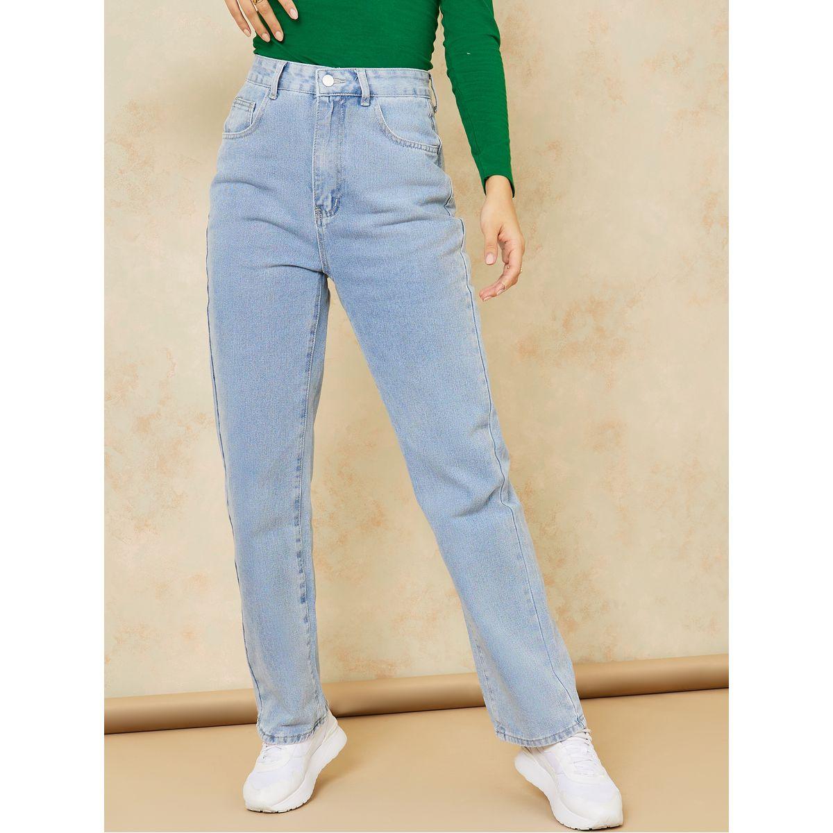 جينز بقصة مستقيمة وخصر عالي-women-clothing-bottoms-jeans-image-1